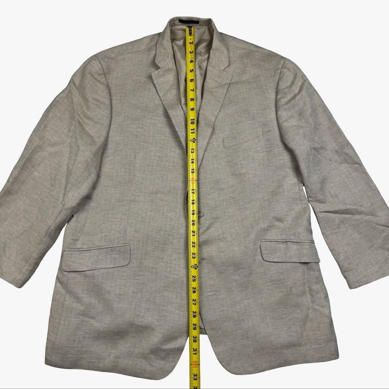 Jos. A. Bank Jos A. Bank 1905 Men's Linen Blend Blazer Jacket Beige Herri Size 46R - 7 Thumbnail