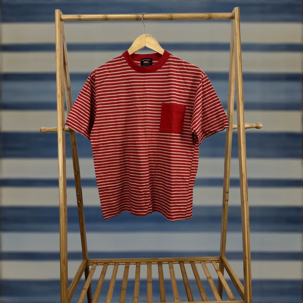 Hanes Hanes Pro Choice Stripe Pocket Front Rockabilly T-Shirt Sz L Red Mens VTG 50s 60s Rare Size US L / EU 52-54 / 3 - 1 Thumbnail