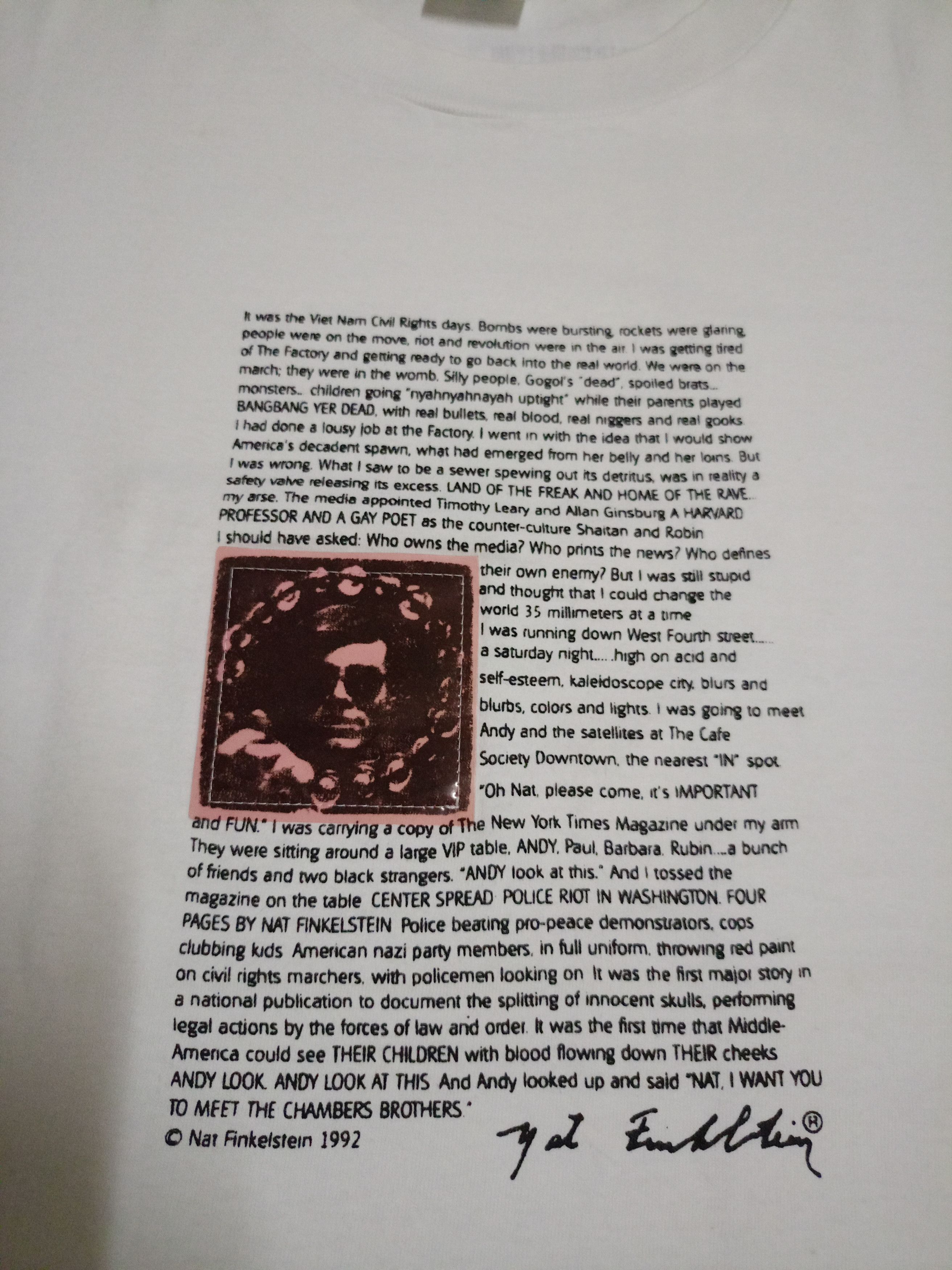 Andy Warhol Vintage rare andy Warhol t shirt/Nat Finkelstein Size US L / EU 52-54 / 3 - 3 Thumbnail