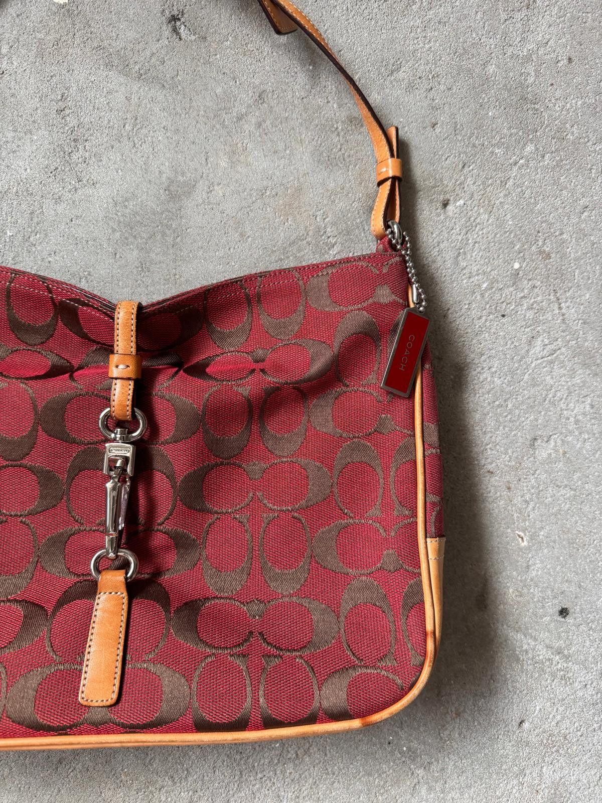 Coach Coach Hobo Signature Clip Canvas Handbag 'Red/Beige' Size ONE SIZE - 3 Thumbnail