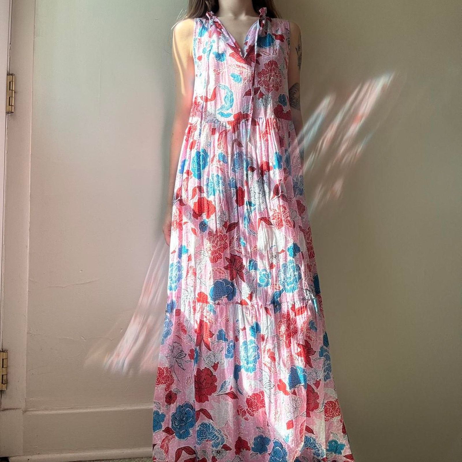 BB Dakota BB Dakota Steve Madden Pink Tiered Floral Maxi Dress XS Size XS / US 0-2 / IT 36-38 - 5 Thumbnail