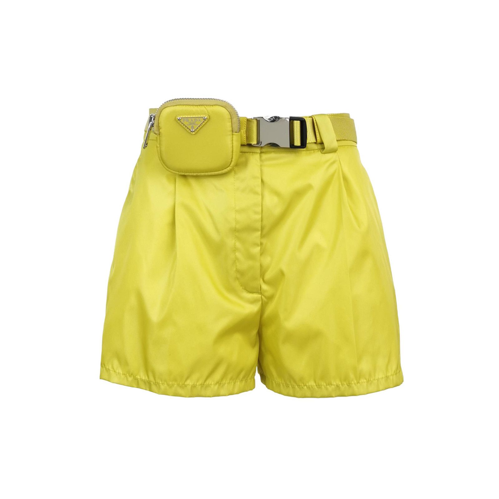 Prada Prada Yellow Belted Shorts with Pocket - dmc Size 38" / US 16 / IT 52 - 1 Thumbnail
