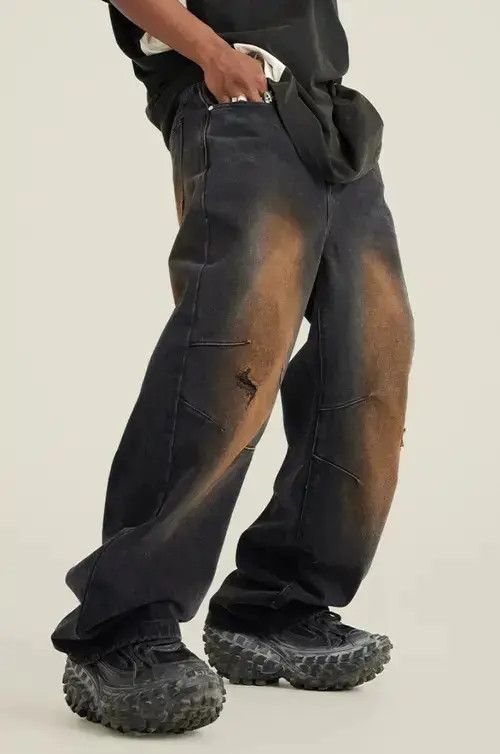 NILOS Vintage washed grunge wide leg jeans Size US 32 / EU 48 - 3 Thumbnail