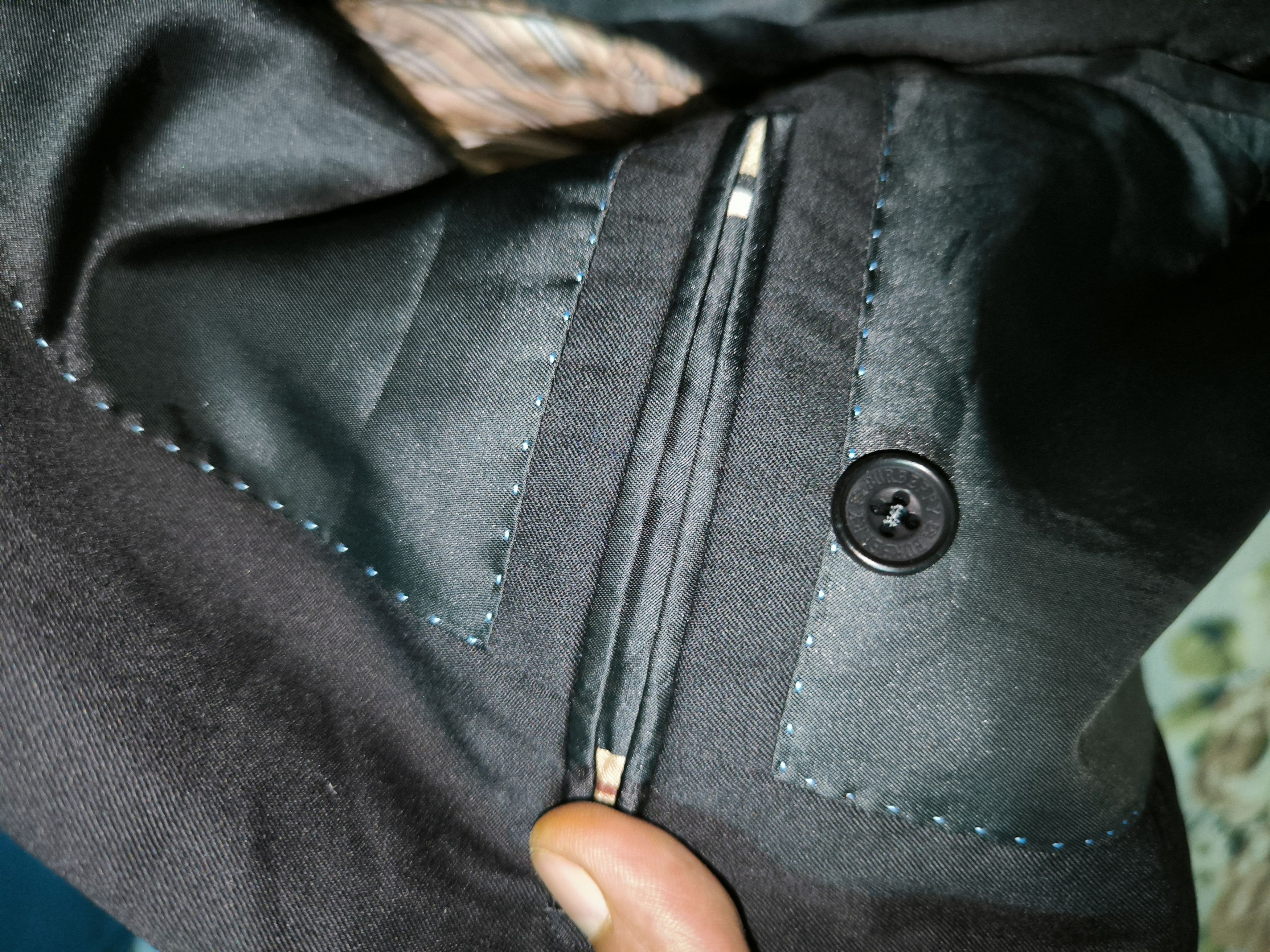 Burberry Black Label Black Blazer Nova Check Inside Pocket Size 50R - 10 Thumbnail