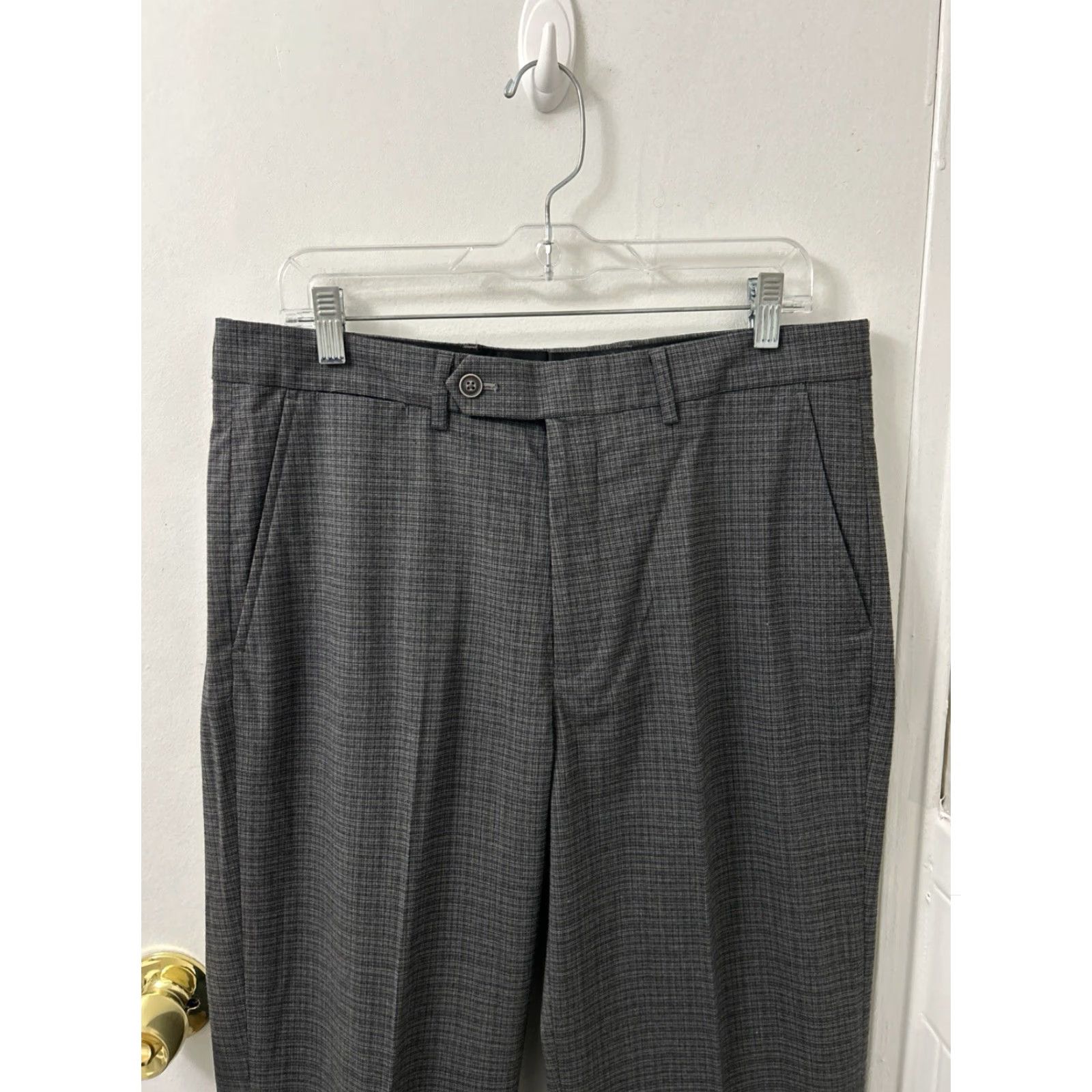 Nautica Nautica Dress Pants Mens 34x32 Black Grey NWT Slim Fit Trousers Straight Leg Size US 34 / EU 50 - 7 Thumbnail