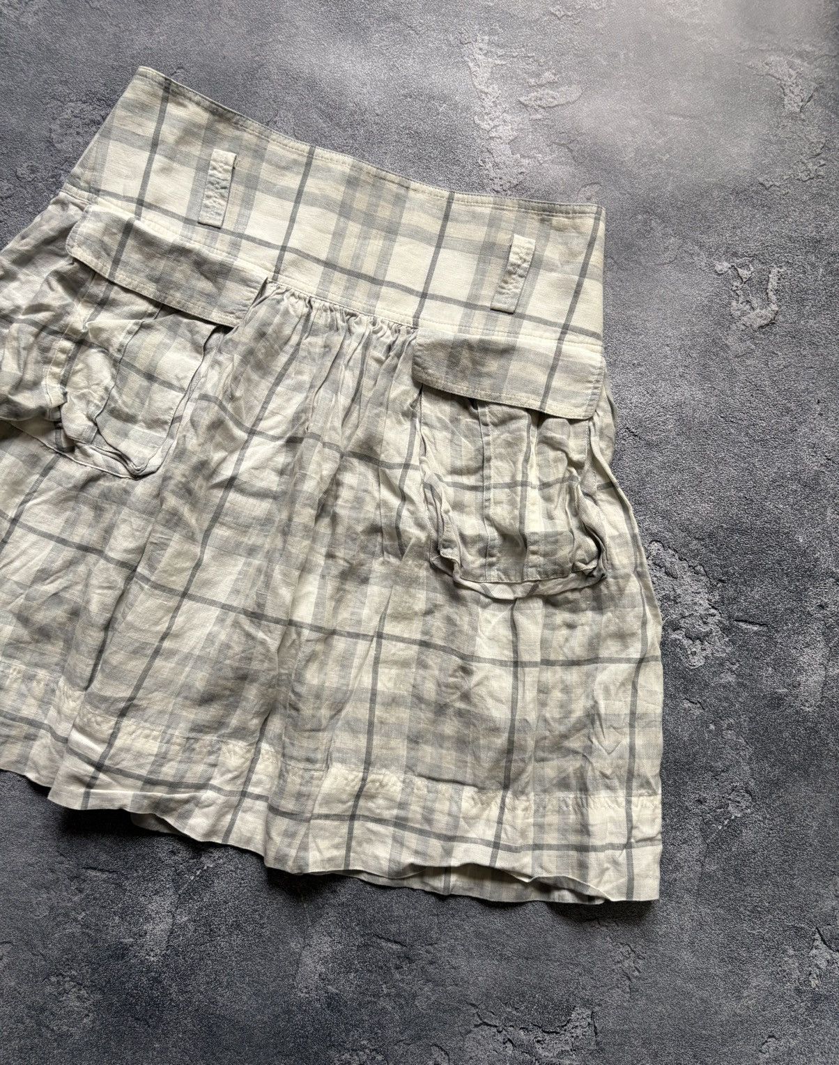 Burberry Vintage Burberry Luxury Nova Check Pocket Linen Skirt Size 26" / US 2 / IT 38 - 4 Thumbnail