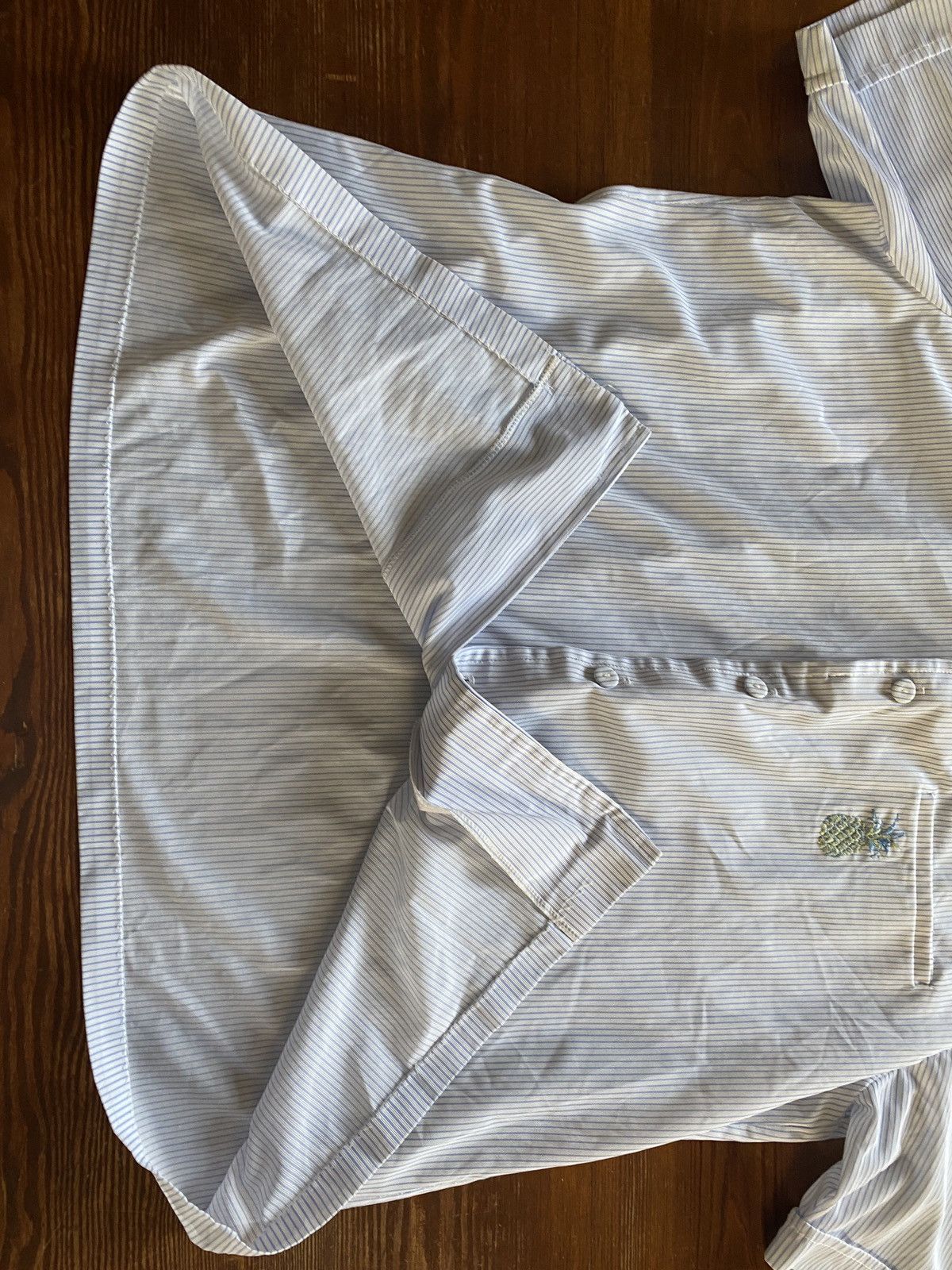 Vintage Vintage 50’s Andrade Pinstripe Pineapple Embroidery Hawaiian Size US M / EU 48-50 / 2 - 10 Thumbnail