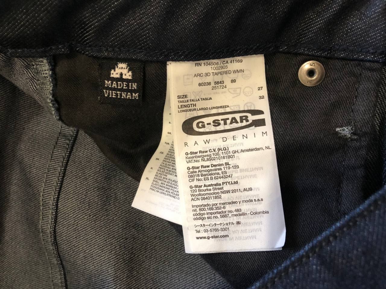 G-Star Vintage G-Star Raw Straight Denim Jeans Size 27 Size US 27 - 2 Thumbnail