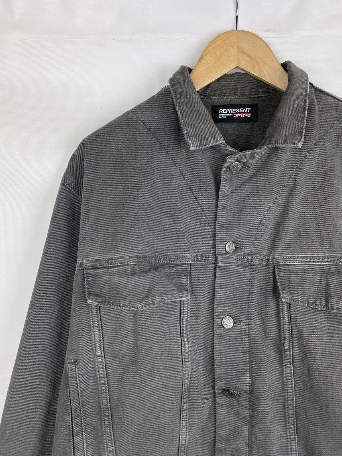 Represent Clo. Represent Clo. Spread collar men’s smoke denim jacket size L Size US L / EU 52-54 / 3 - 5 Thumbnail