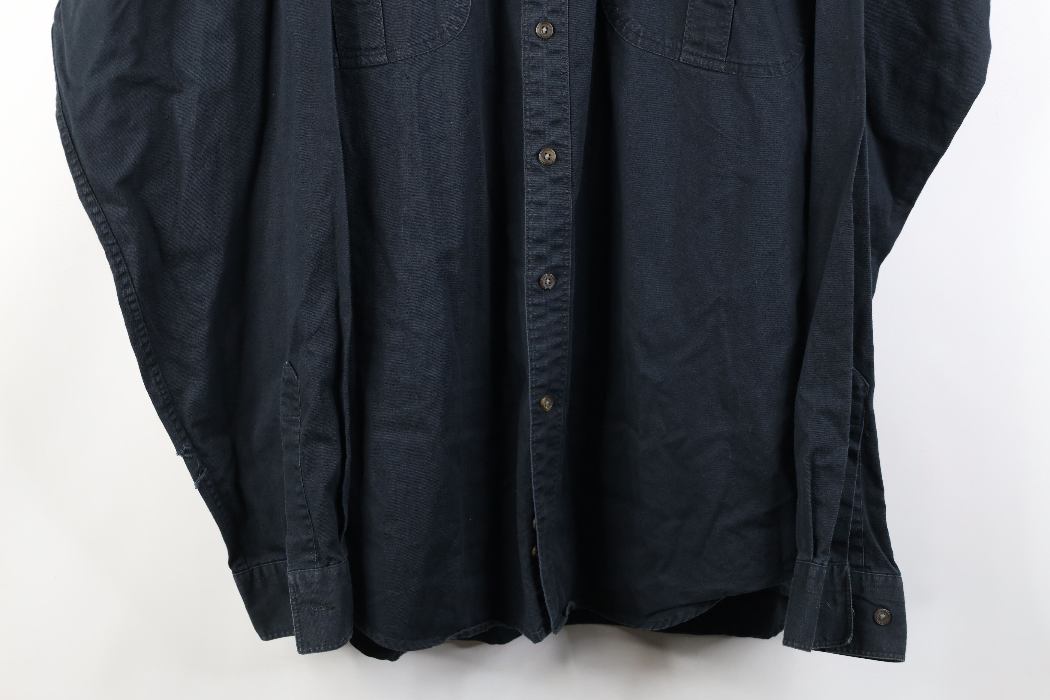 Vintage Vintage 90s Streetwear Big Pocket Button Down Shirt Black Size US XL / EU 56 / 4 - 3 Thumbnail
