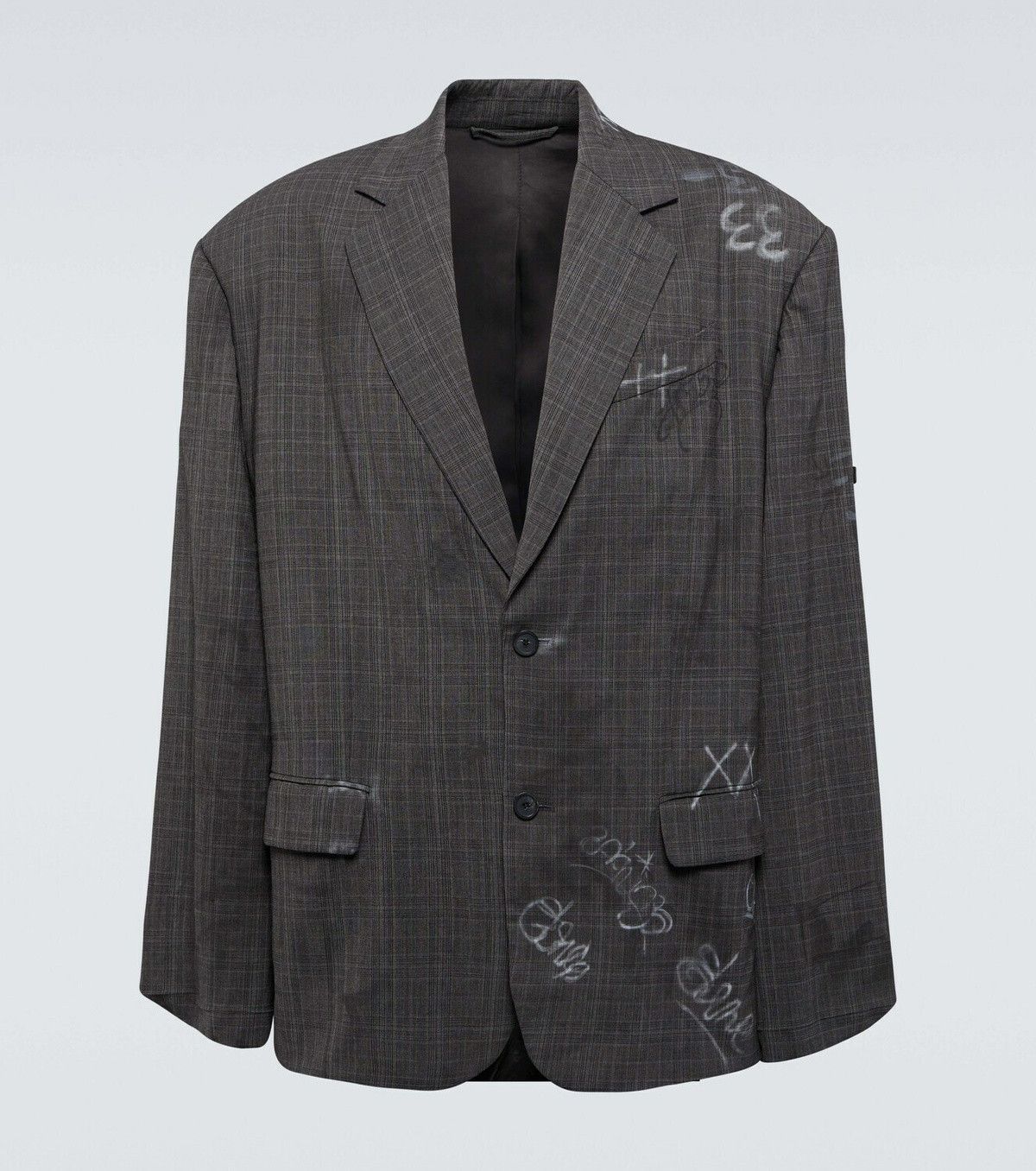 Graffiti Skater Tailored Jacket in Grey/Black