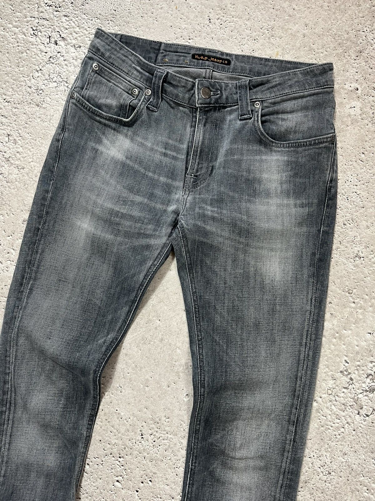 Nudie Jeans Nudie Jeans W29 L30 Grey Washed Skinny Fit Stretch Denim Size US 29 - 9 Thumbnail