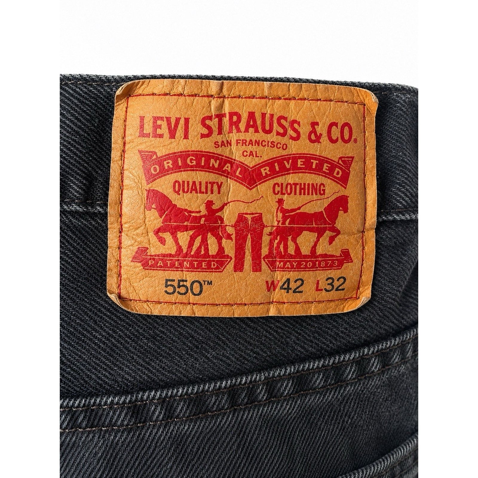 Levi's Levi's 550 Men's Black Dark Wash Denim Jeans Relaxed Tapered Size US 42 / EU 58 - 3 Thumbnail