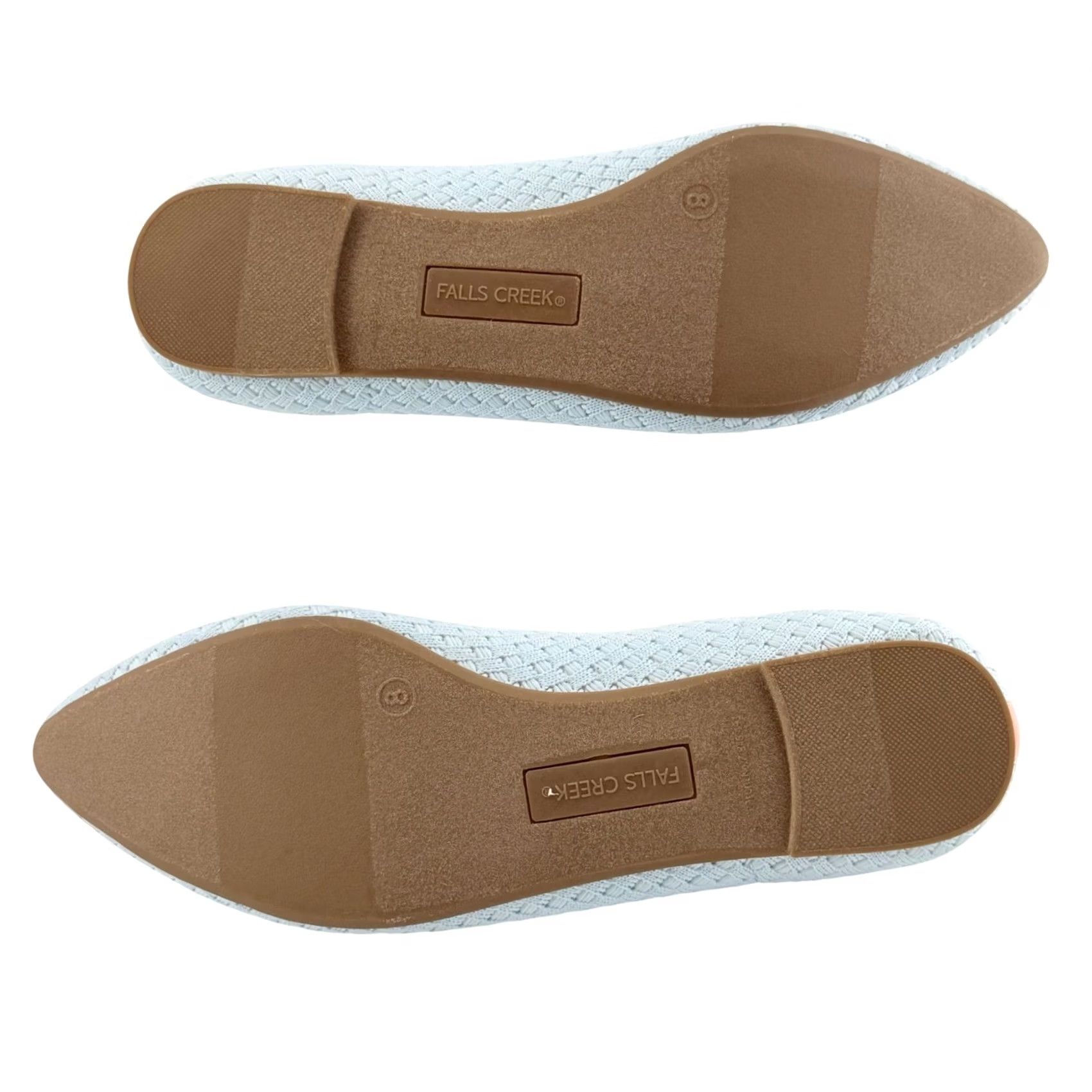 Vintage Falls Creek Phoebe Knit Ballet Flat Womens Light Blue Memory Foam Slips On Pointed Toe Casual Workwear Travel 8 US Womens Size US 8 / IT 38 - 4 Thumbnail