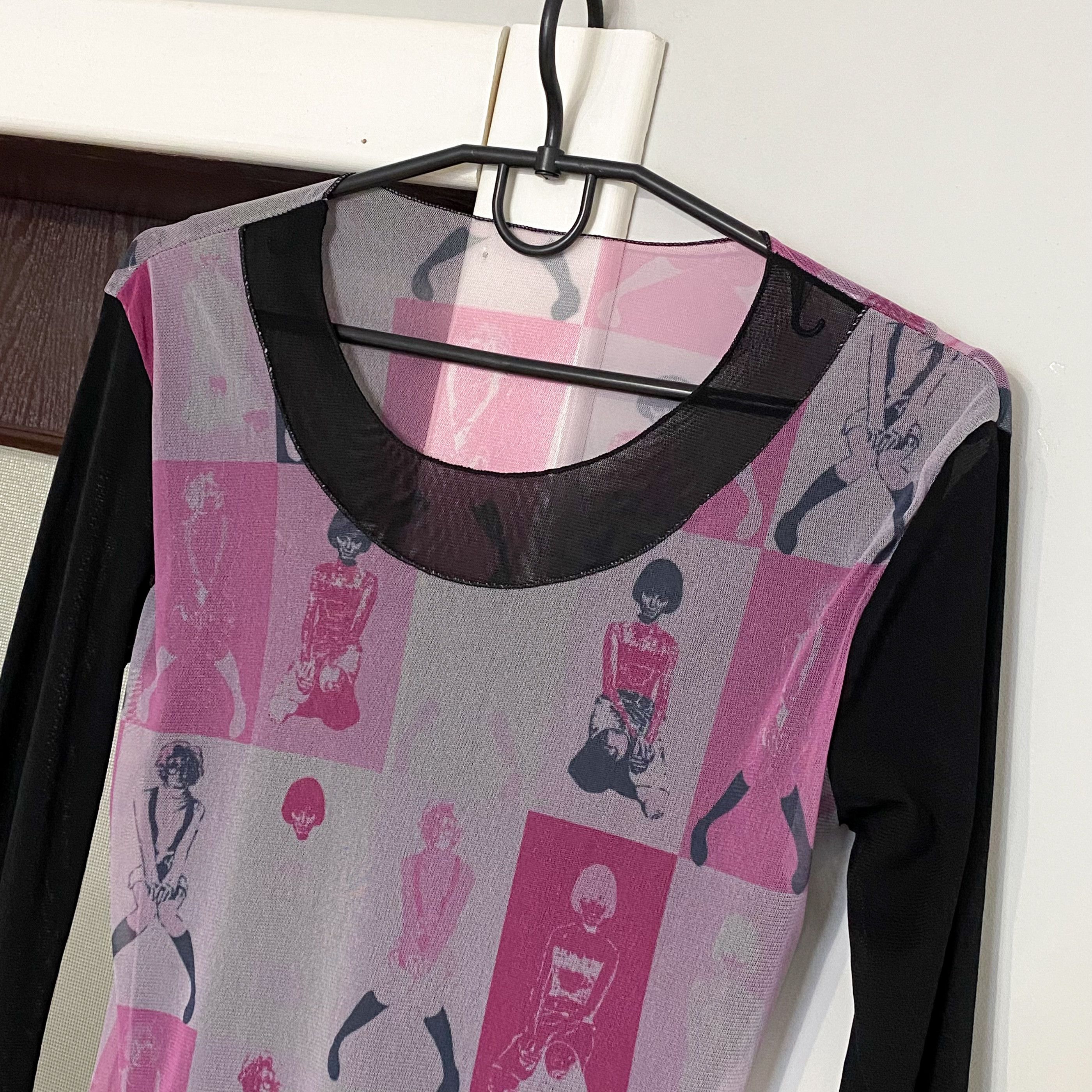 Japanese Brand Vintage Mesh Long Sleeve Top Gaultier Style Size M / US 6-8 / IT 42-44 - 4 Thumbnail