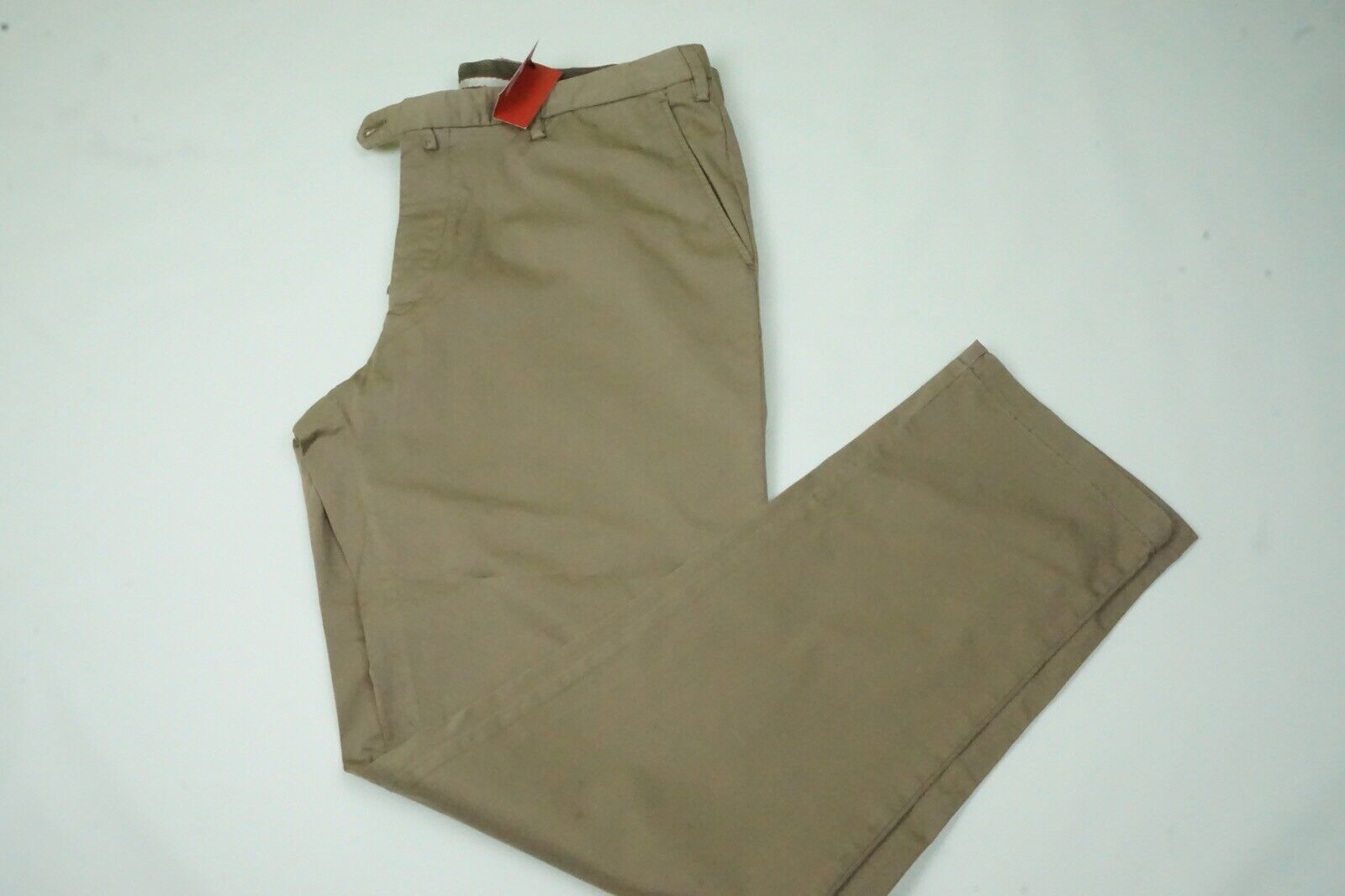 Isaia Tinto Regular Khaki Brown Cotton Blend Casual Mens Chi