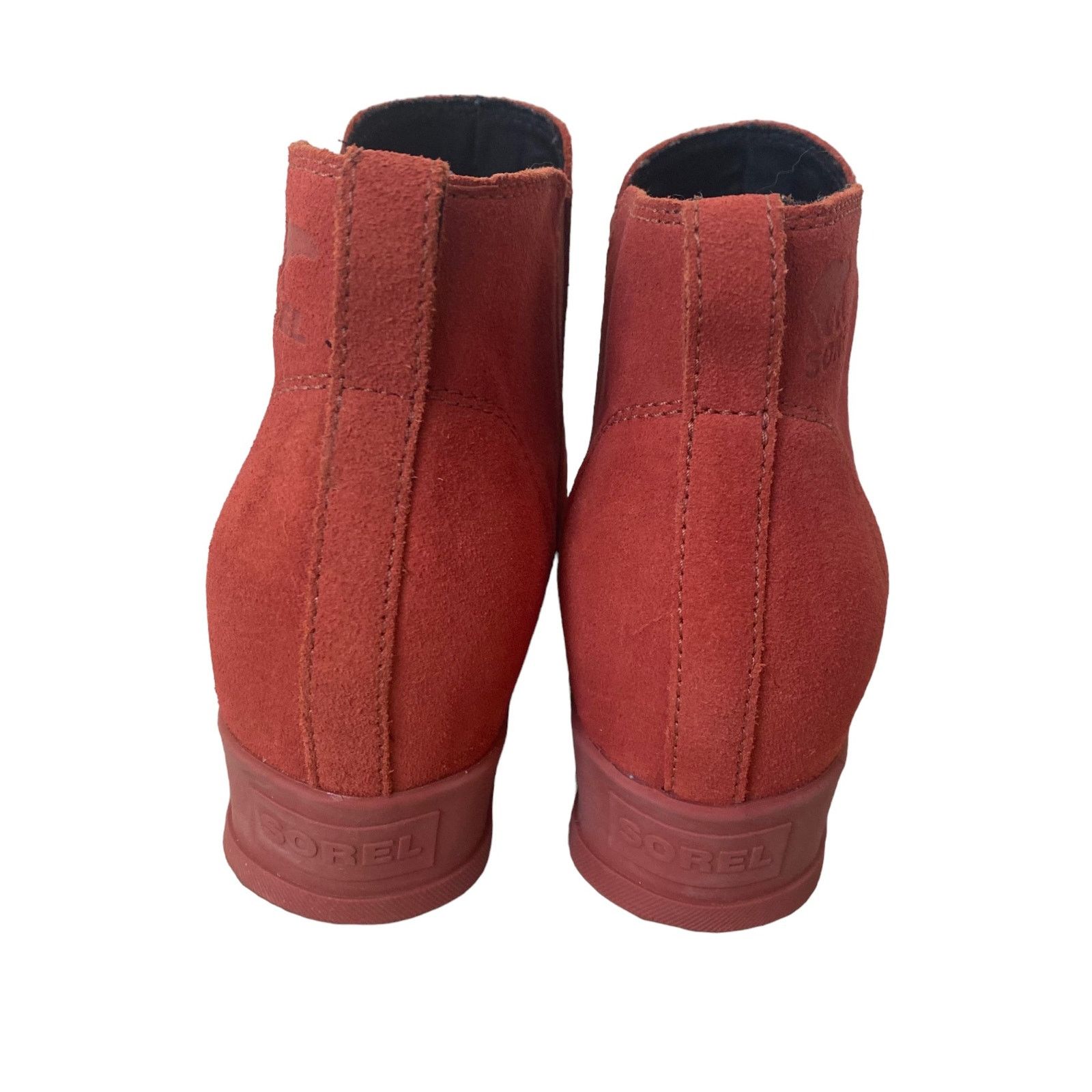 SOREL SOREL Suede Leather Evie Pull On Wedge Ankle Bootie WARP RED Size US 9.5 / IT 39.5 - 6 Thumbnail