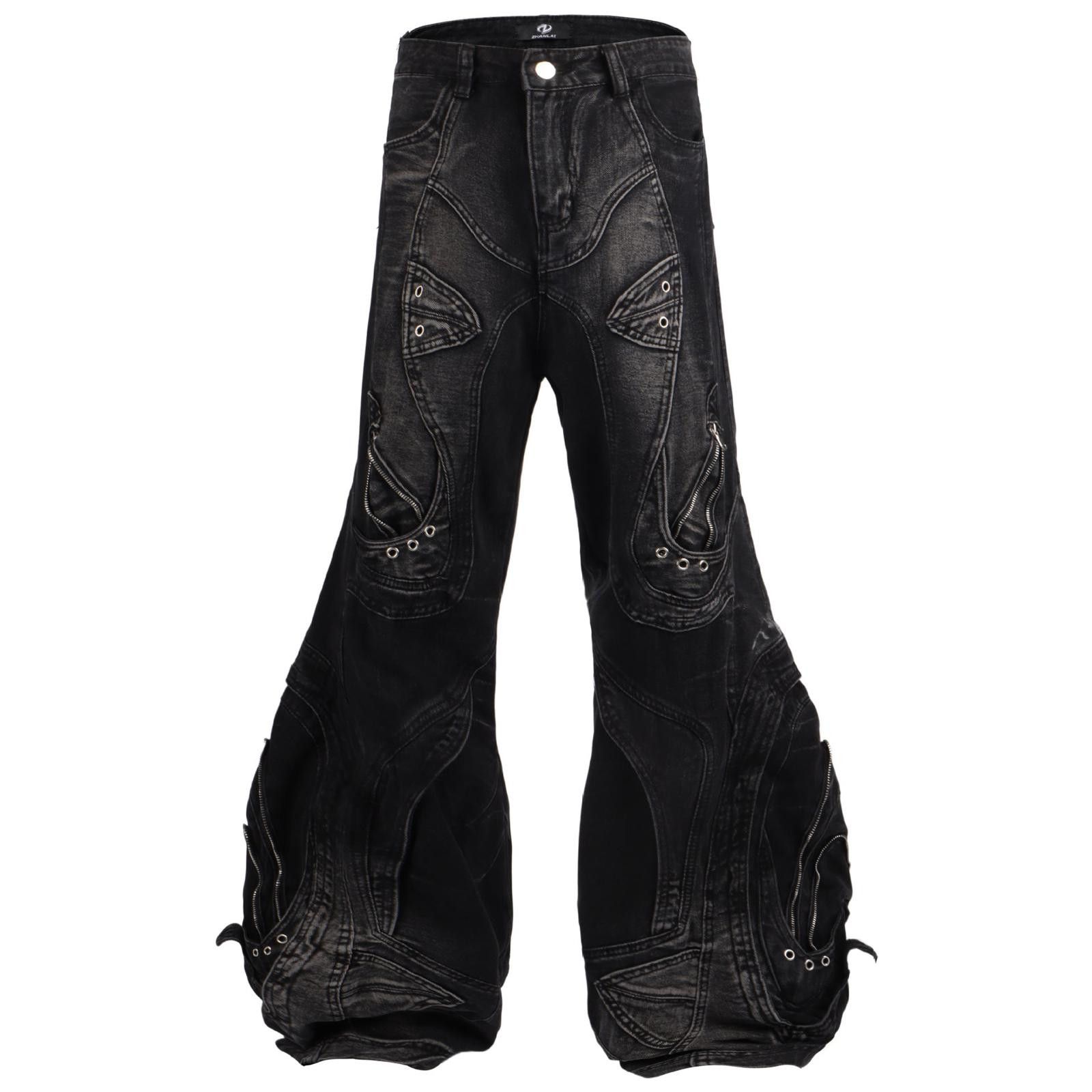 Japanese Brand Deconstructed Oversized Flare Denim Jeans Size 27" / US 4 / IT 40 - 3 Thumbnail