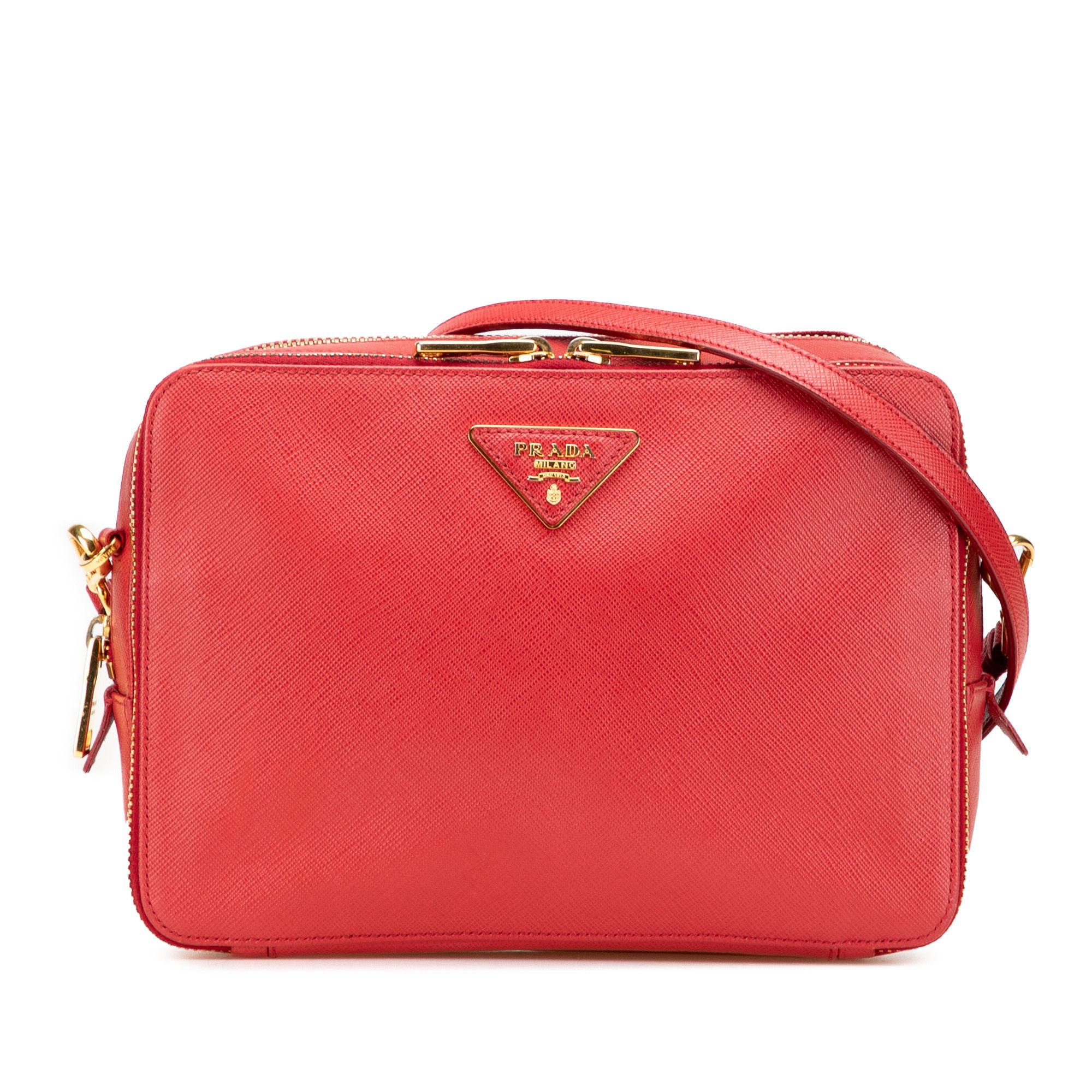 Prada Prada Saffiano Double Zip Crossbody Size ONE SIZE - 1 Thumbnail