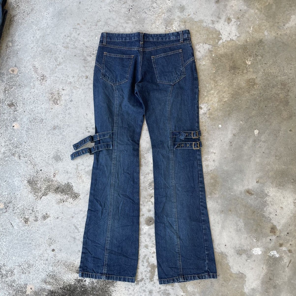Seditionaries Vintage Jouer Aux Echecs Flare Punk Bondage Tactical Denim Size US 29 - 1 Thumbnail