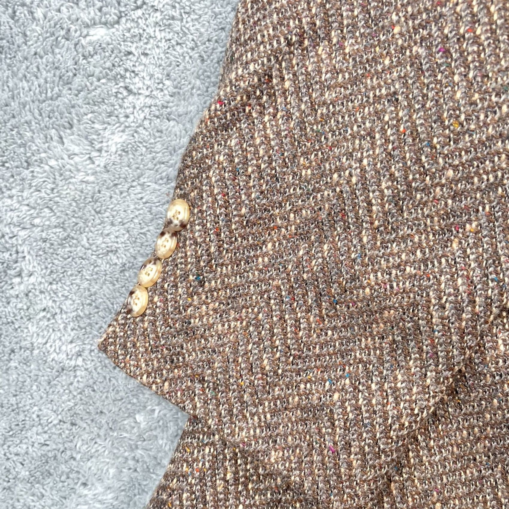 Vintage VINTAGE Huntcliff Tweed Jacket Mens 44R Brown Herringbone Wool Blazer Academia Professor Coat Size 44R - 4 Thumbnail