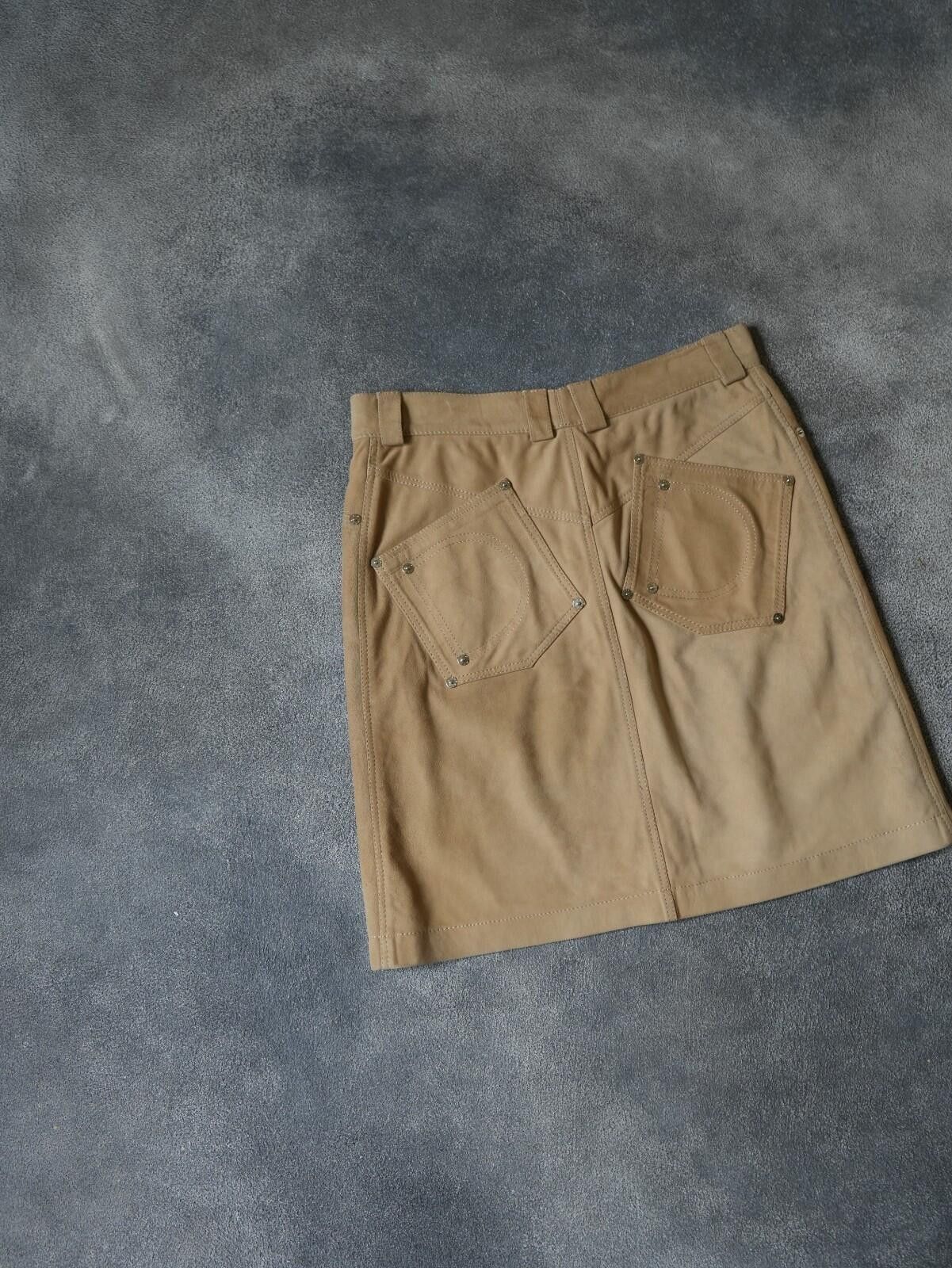 Dior S/S 2002 Christian Dior Mini Camel Pocket Logo Skirt Size 36" / US 14 / IT 50 - 6 Thumbnail