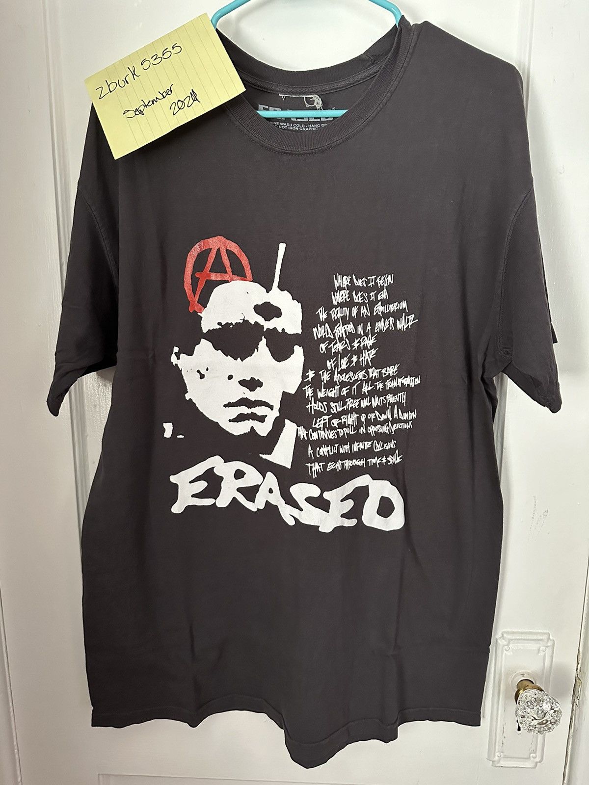 Erased Project Erased Project - Custom 1/1 T-shirt - Dark Gray - Large Size US L / EU 52-54 / 3 - 1 Thumbnail