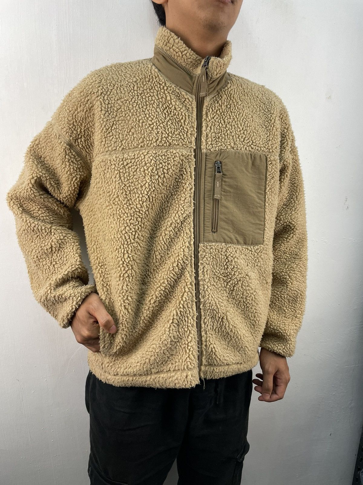 GU Japanese Brand GU Retro Deep Pile Fleece Jacket Sherpa Size US M / EU 48-50 / 2 - 1 Thumbnail