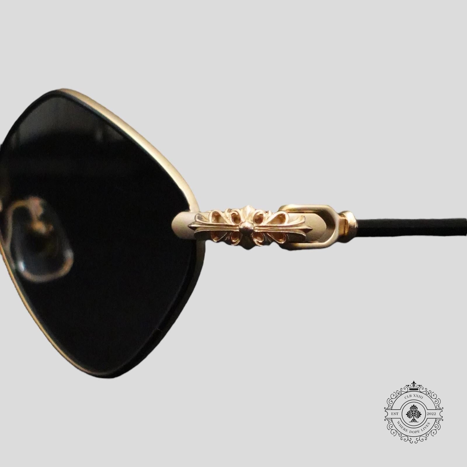 Chrome Hearts Chrome Hearts Diamond Dog Sunglasses in Black/Gold Size ONE SIZE - 3 Thumbnail