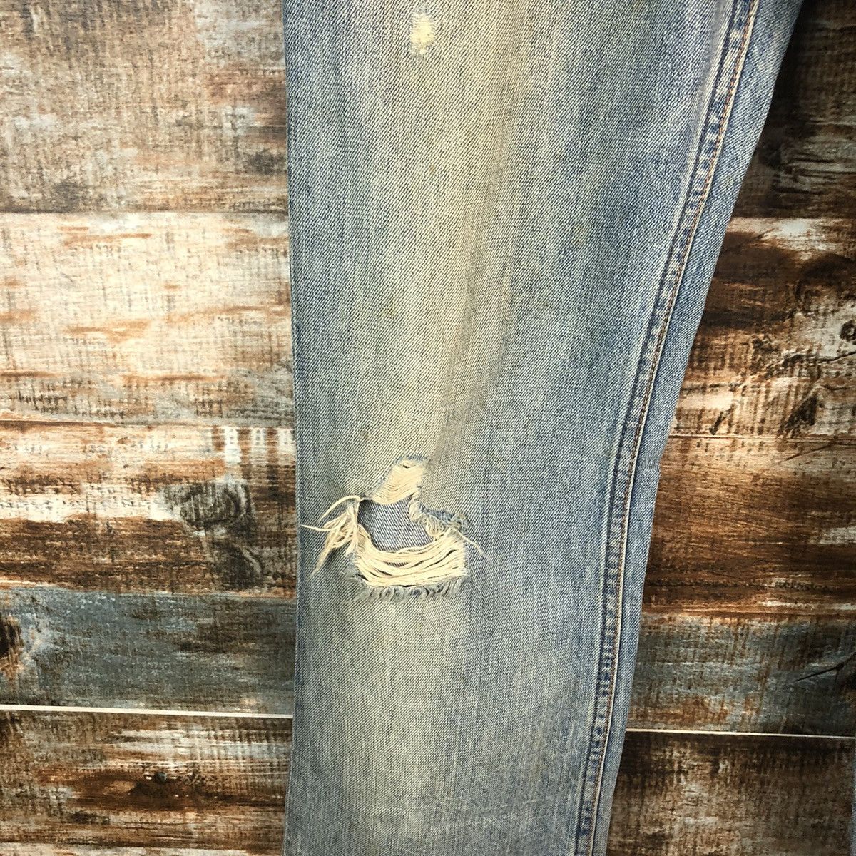 Japanese Brand Hollister Blue Distressed ripped Denim Pants #A1415 Size US 31 - 9 Thumbnail