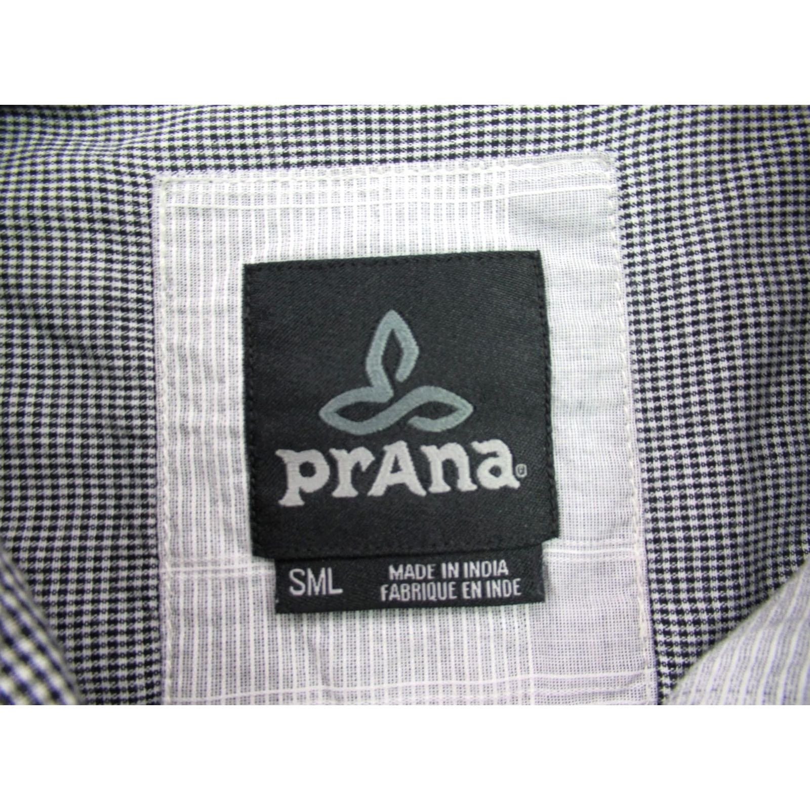 Prana prAna Shirt Mens S Short Sleeve Button Front Gray Lightweight Plaid Casual Shirt Size US S / EU 44-46 / 1 - 3 Thumbnail