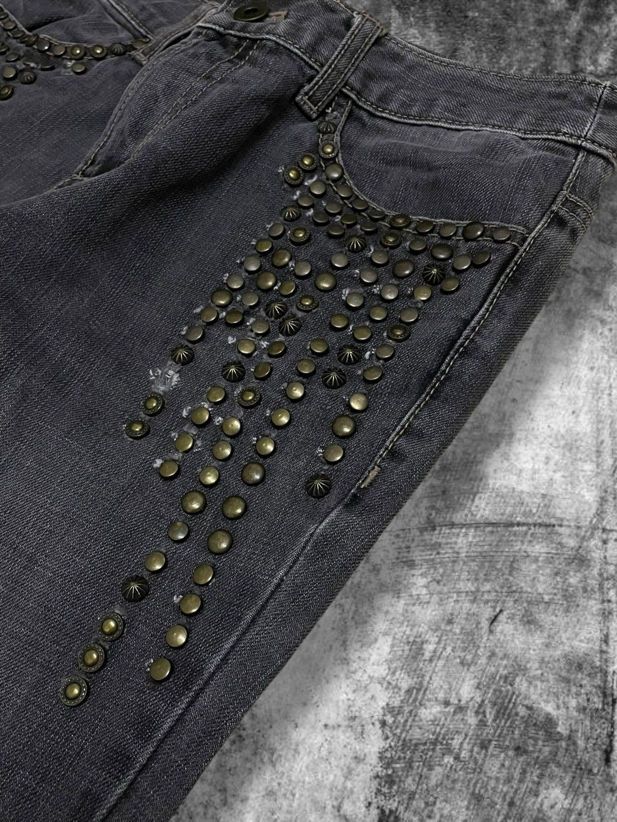 Tornado Mart Vintage Japan 90’s Ekdutin Flared Historical Studded Jeans Size US 28 / EU 44 - 8 Thumbnail