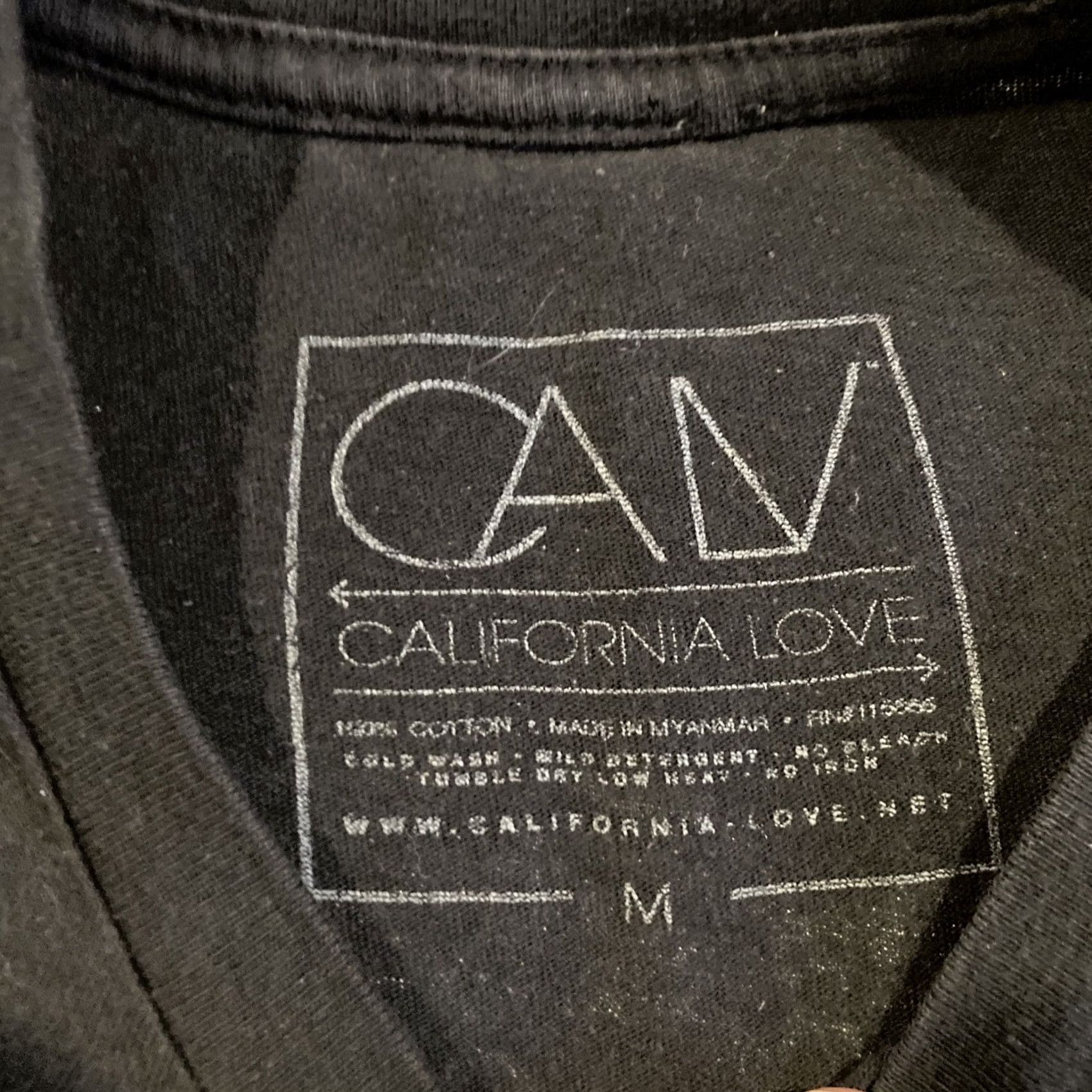 Vintage California Love T-Shirt - Black Short Sleeve Crew Neck - Skeleton Palm Tree - CA LV - M - Women Size M / US 6-8 / IT 42-44 - 3 Thumbnail