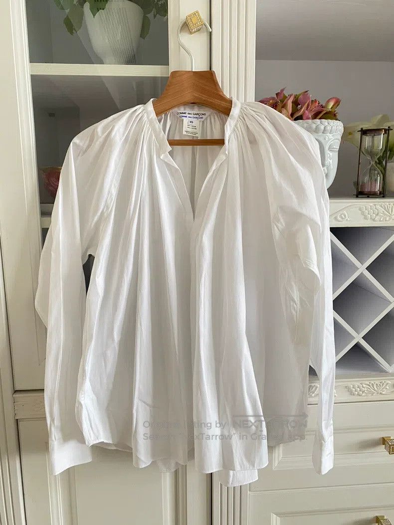 Comme des Garcons Comme Des Garcons White Gathered Shirt Size XS / US 0-2 / IT 36-38 - 7 Thumbnail