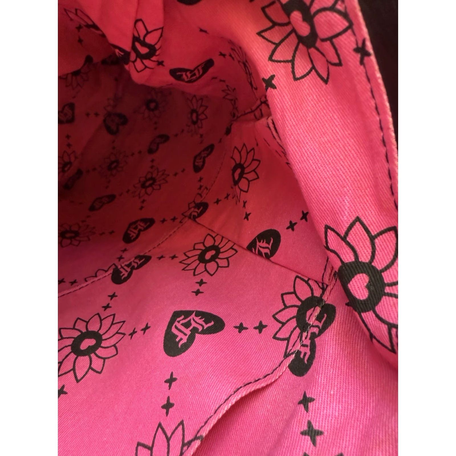 Vintage Loungefly Embroidered Sugar Skull Denim Faux Leather Tote Bag Vibrant Size ONE SIZE - 5 Thumbnail