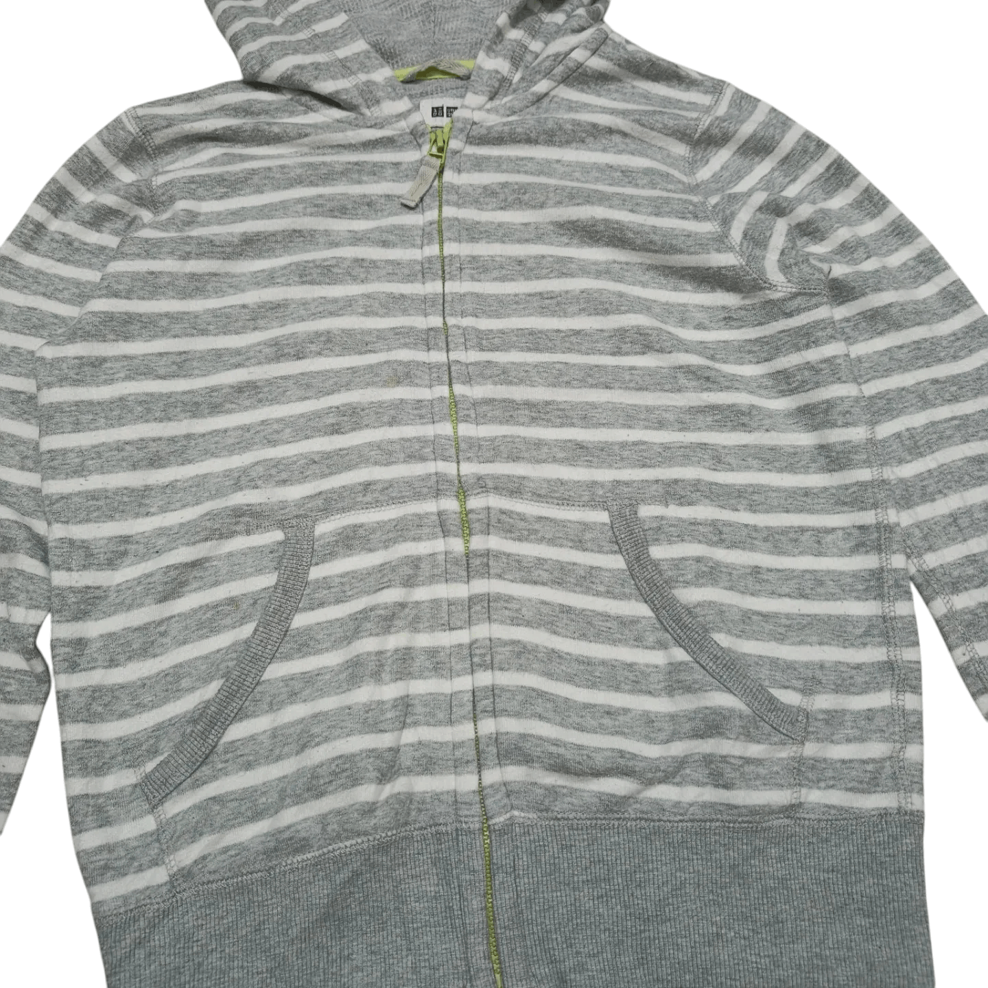 Japanese Brand Uniqlo Sports Women Black and White Striped Hoodie Jacket Size S / US 4 / IT 40 - 2 Thumbnail
