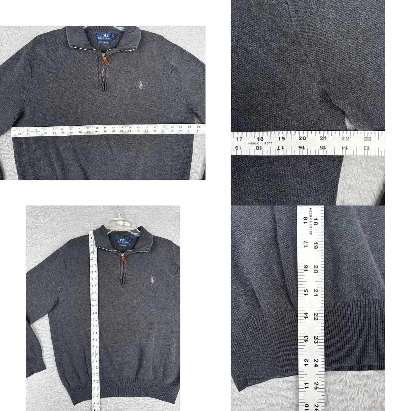 Polo Ralph Lauren Polo Ralph Lauren Sweater Men XL Gray 1/4 Zip Mock Neck Cotton Blend Logo Embroidered Pullover Casual Business Winter Fall Spring All Seasons Mens Size US XL / EU 56 / 4 - 8 Thumbnail