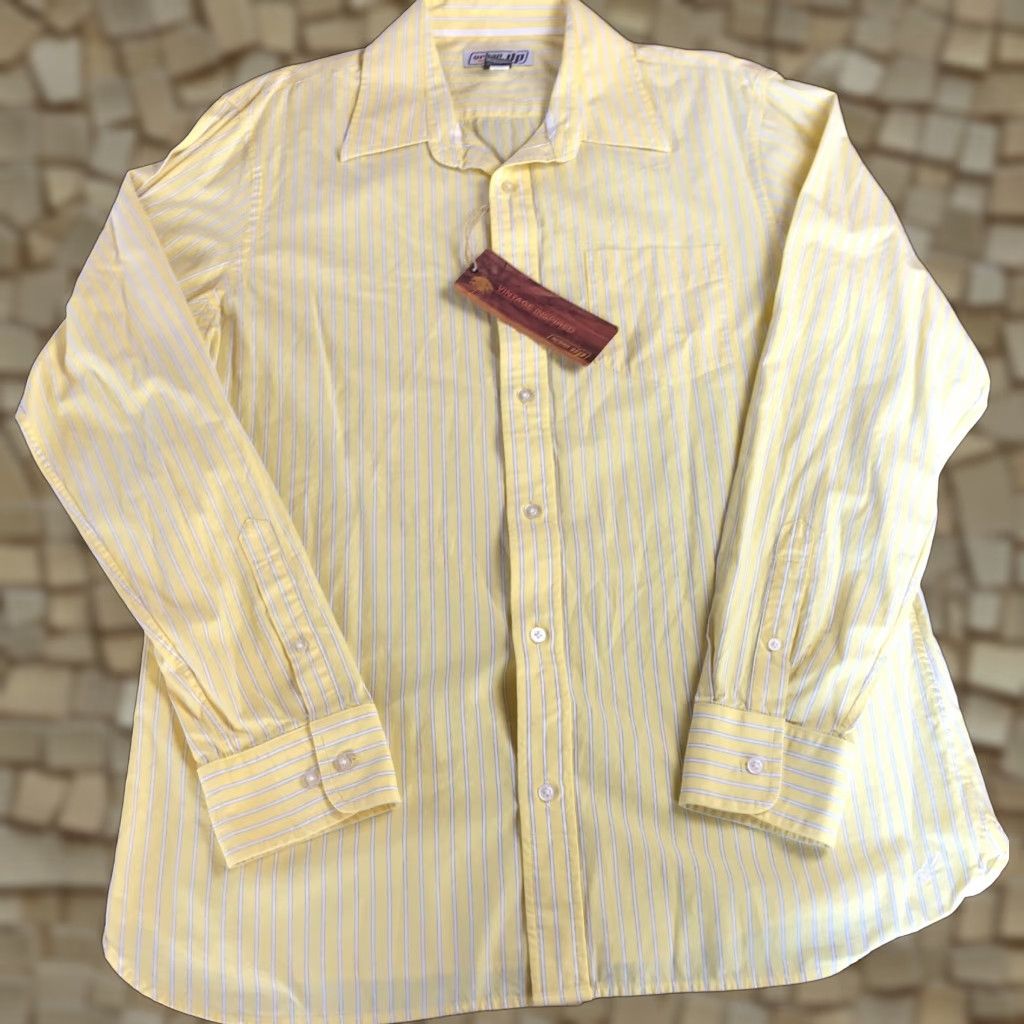 Vintage Urban Pipeline Shirt, Men's Large, Striped, Button Up, White Yellow, NWT Size US L / EU 52-54 / 3 - 1 Thumbnail