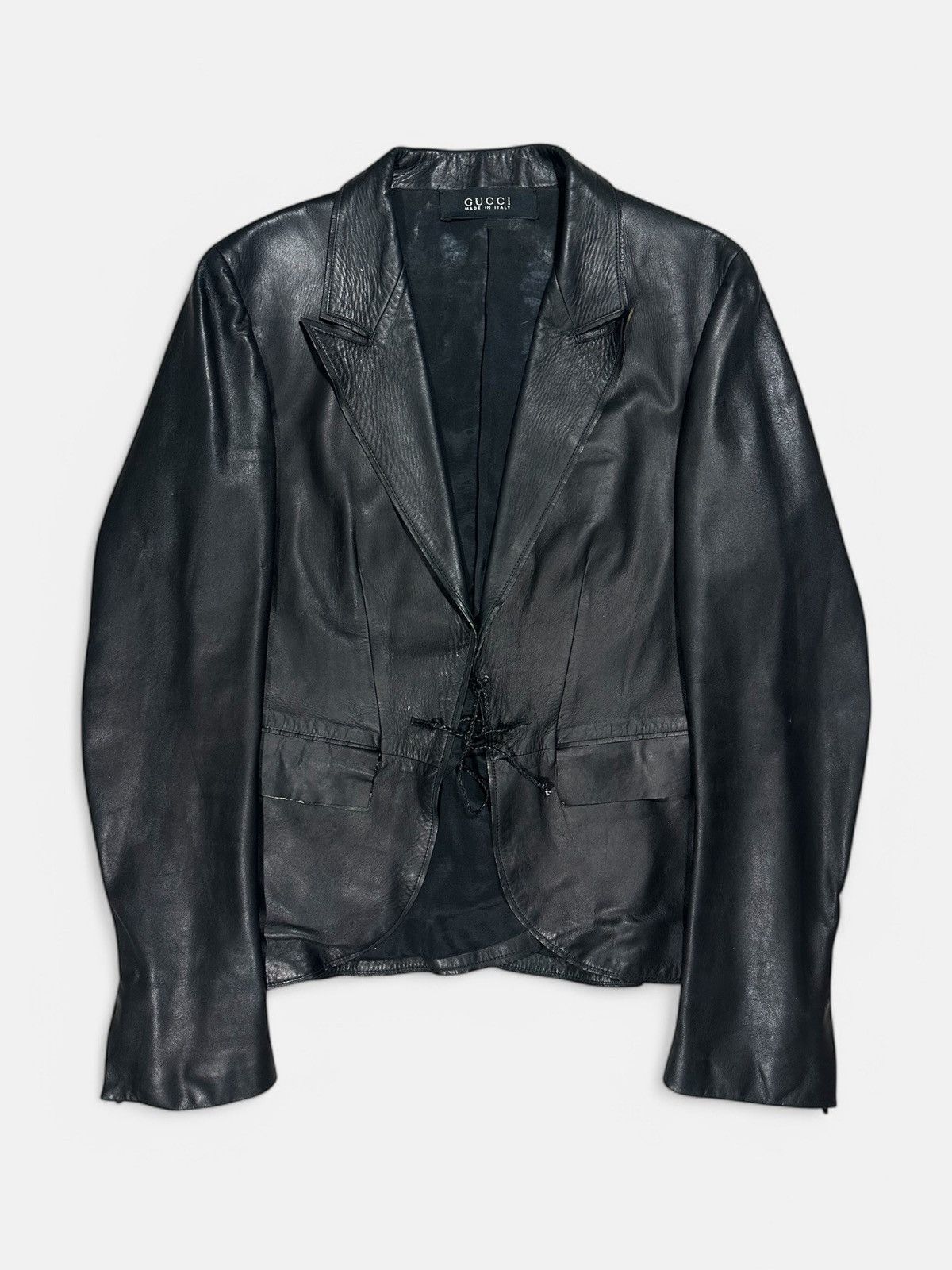 Gucci × Tom Ford Gucci - Tom Ford Leather Blazer Size S / US 4 / IT 40 - 1 Thumbnail