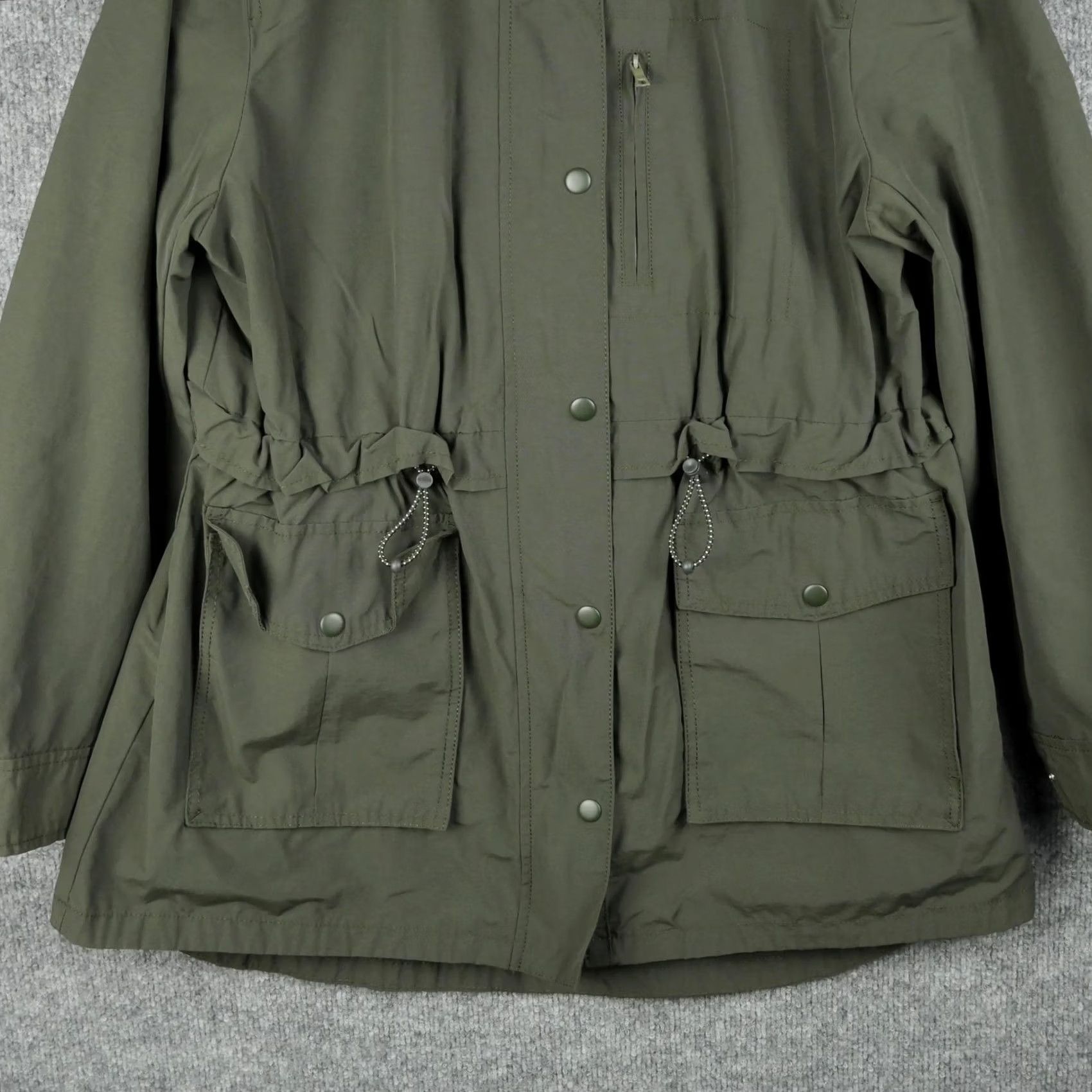 J.Crew J.Crew Utility Parka Jacket Womens Medium Green Hooded Pockets Zipper Drawstring Mid-Length Size M / US 6-8 / IT 42-44 - 2 Thumbnail