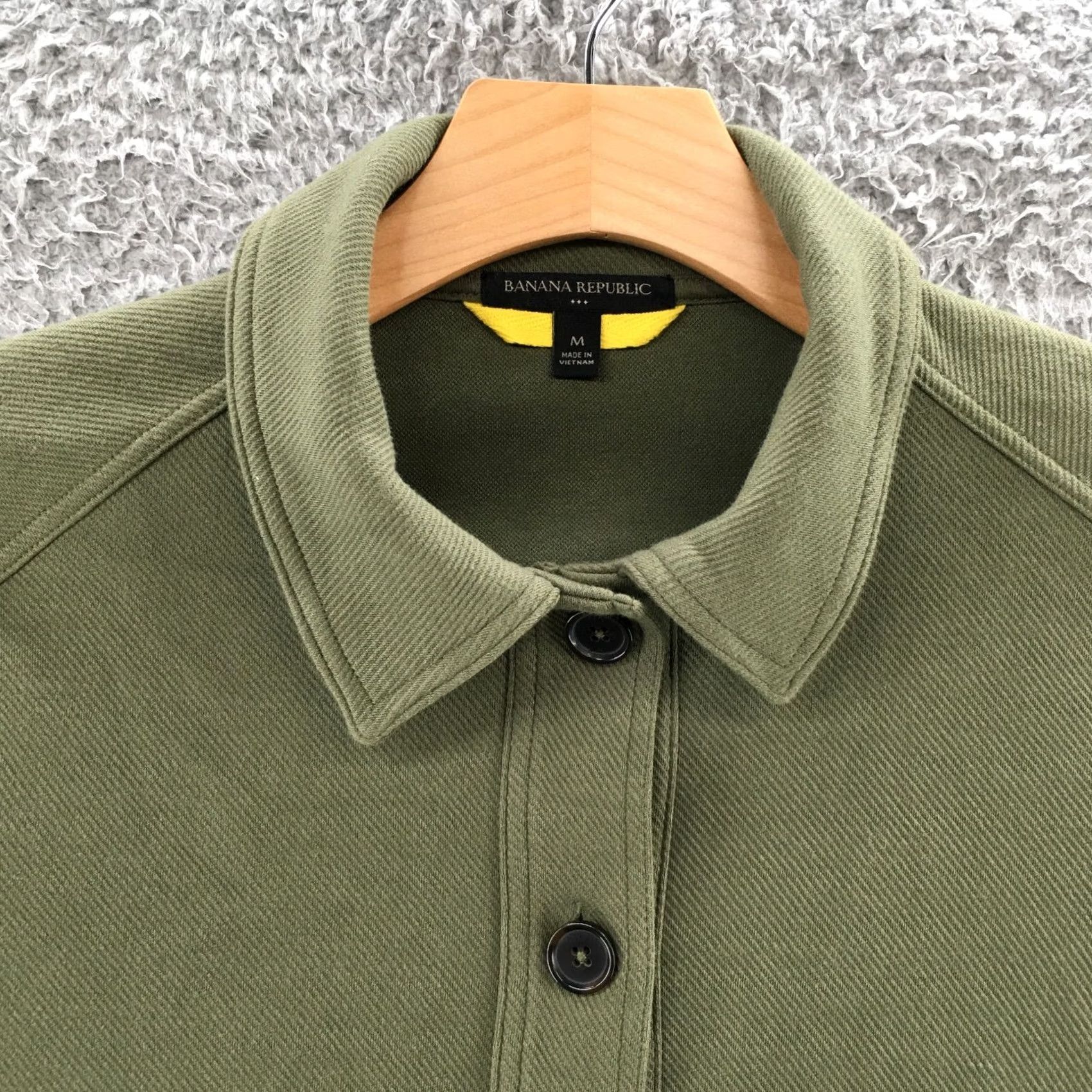 Banana Republic Banana Republic Jacket Womens M Green Cotton Blend Pockets Collared Shirt Coat Mid-Length Button Up Size M / US 6-8 / IT 42-44 - 4 Thumbnail