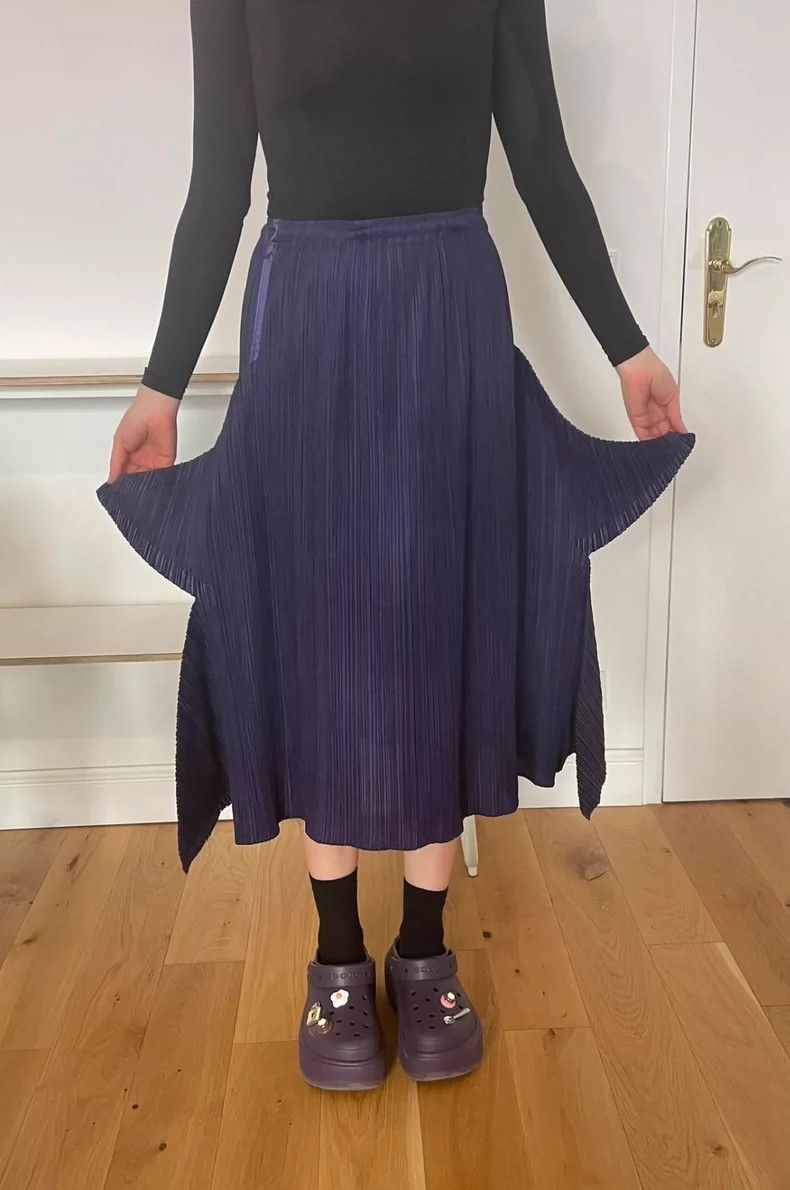 Issey Miyake Issey Miyake size:4 Blue double-layered skirt Size 42" / US 20 - 3 Thumbnail