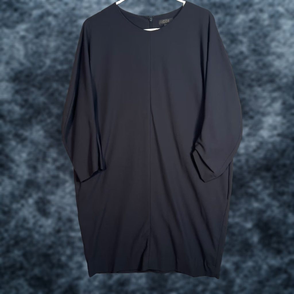 COS Womens Black Loose Fit Shift Dress Size 10