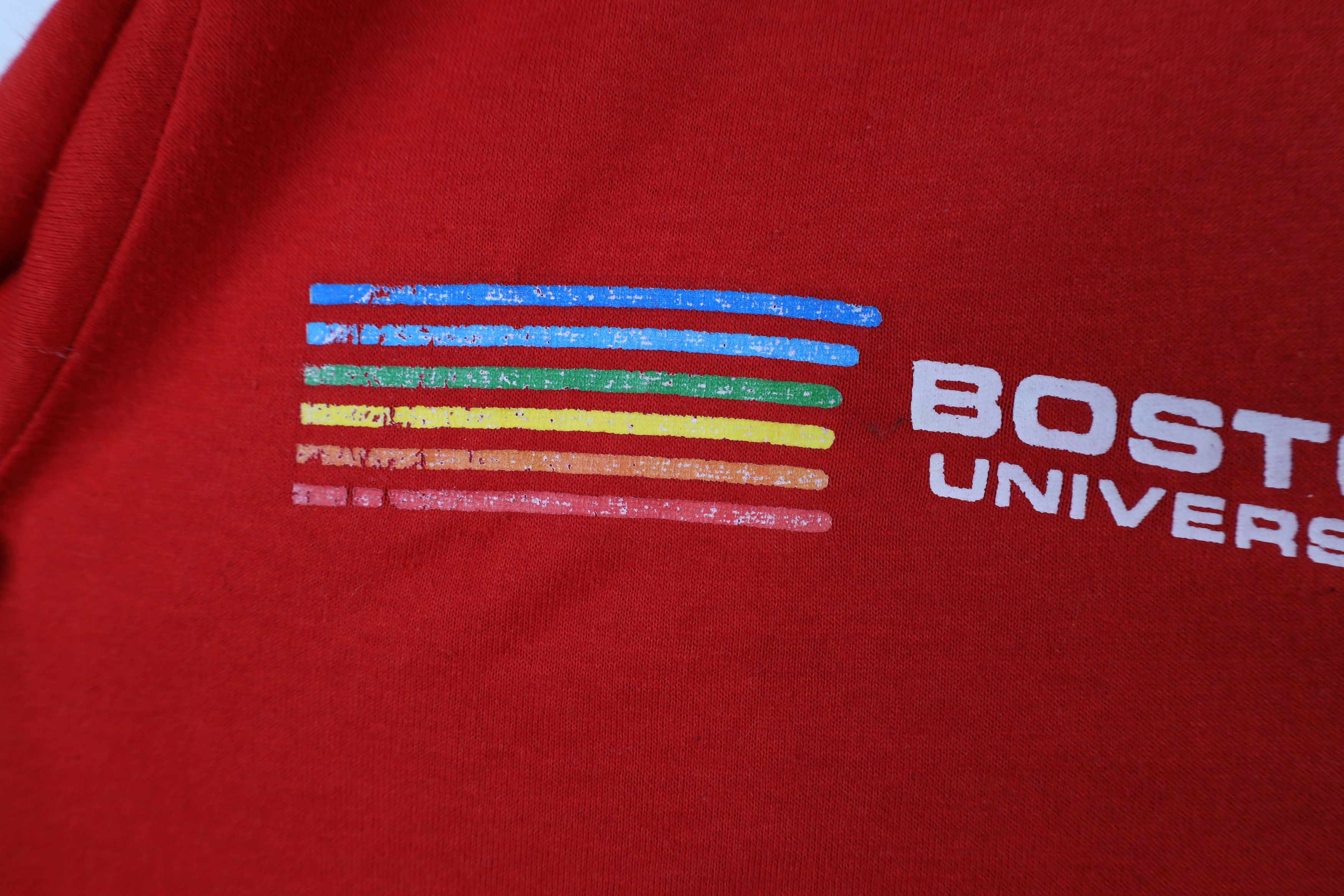 Vintage Vintage 70s 80s Striped Boston University T-Shirt Red USA Size US L / EU 52-54 / 3 - 5 Thumbnail
