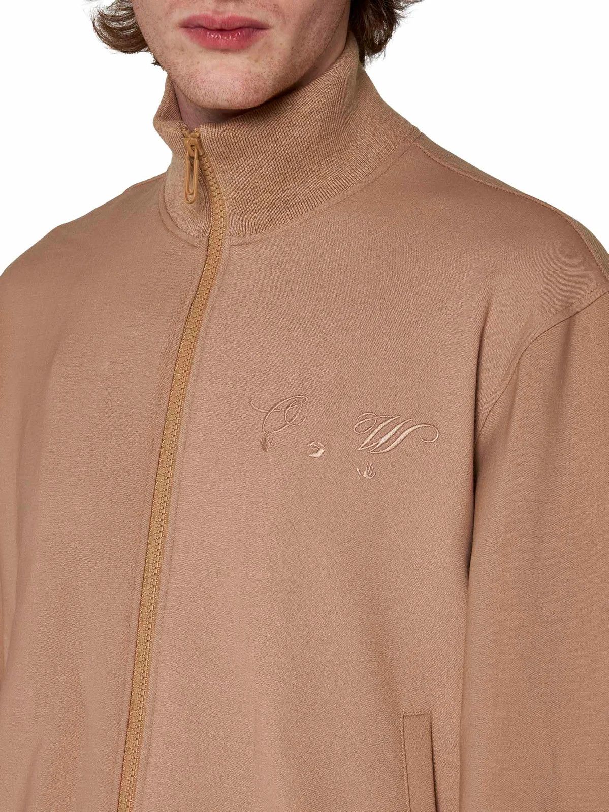 Off-White o1y0225 Logo Bomber Jacket in Beige Size US M / EU 48-50 / 2 - 2 Thumbnail