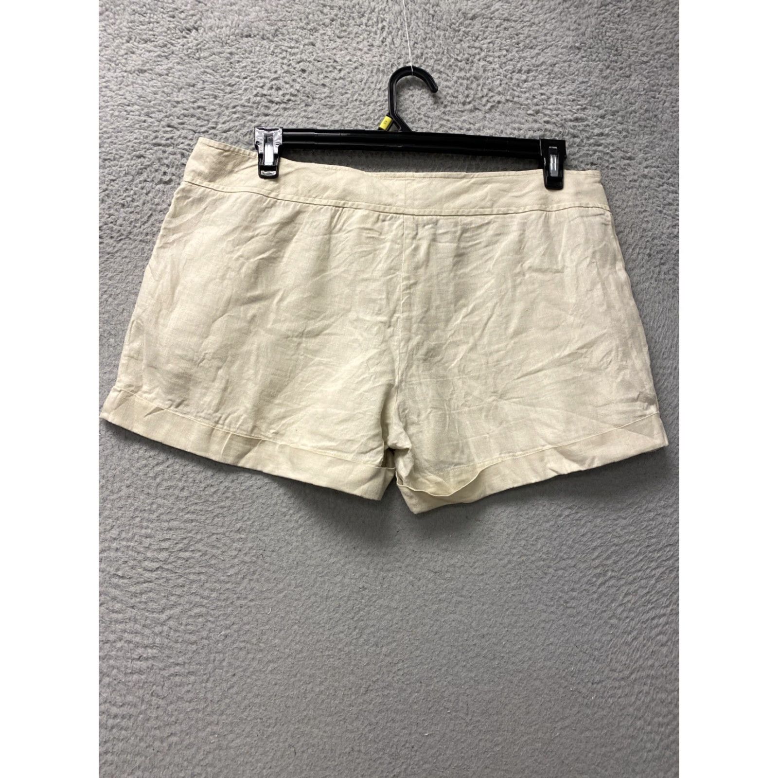 Vintage VINTAGE Gianni Bini Women's Shorts Khaki Linen Spring 12 Tan Boyfriend Low Rise 4 Inseam Size 34" / US 12 / IT 48 - 6 Thumbnail