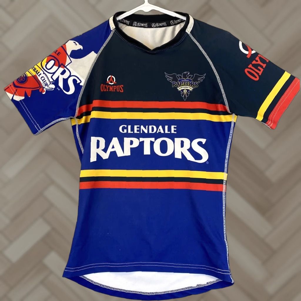 Vintage Olympus Raptors Rugby Women's Small Jersey Shirt White Black Purple Blue /68-6 Size S / US 4 / IT 40 - 1 Thumbnail
