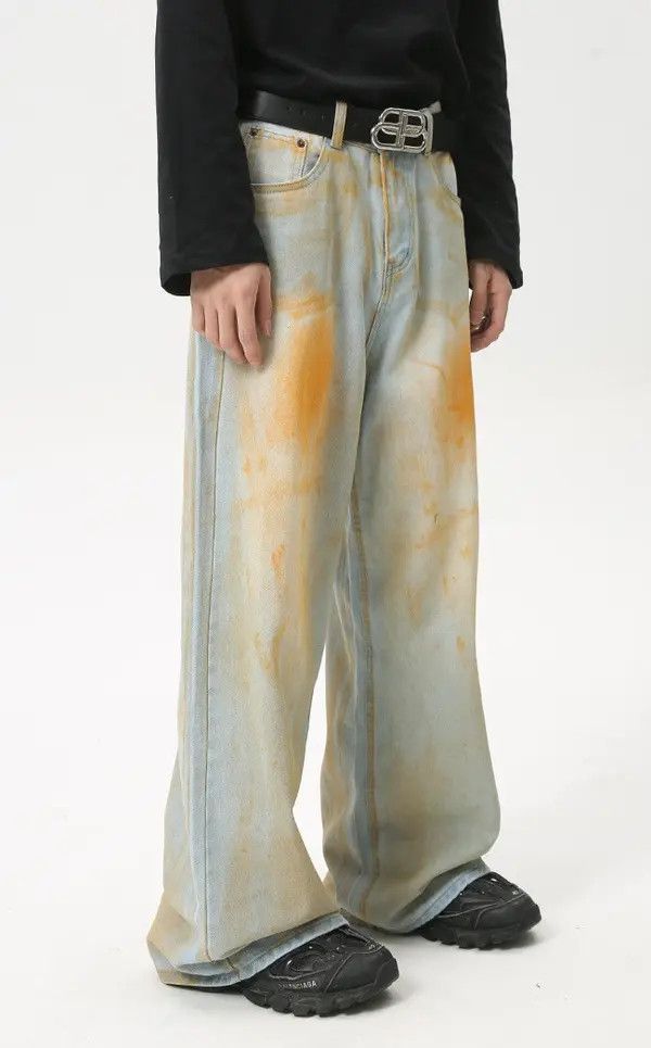 Japanese Brand Kizuki x Airi High street distressed vintage wide-leg jeans Size US 32 / EU 48 - 5 Thumbnail
