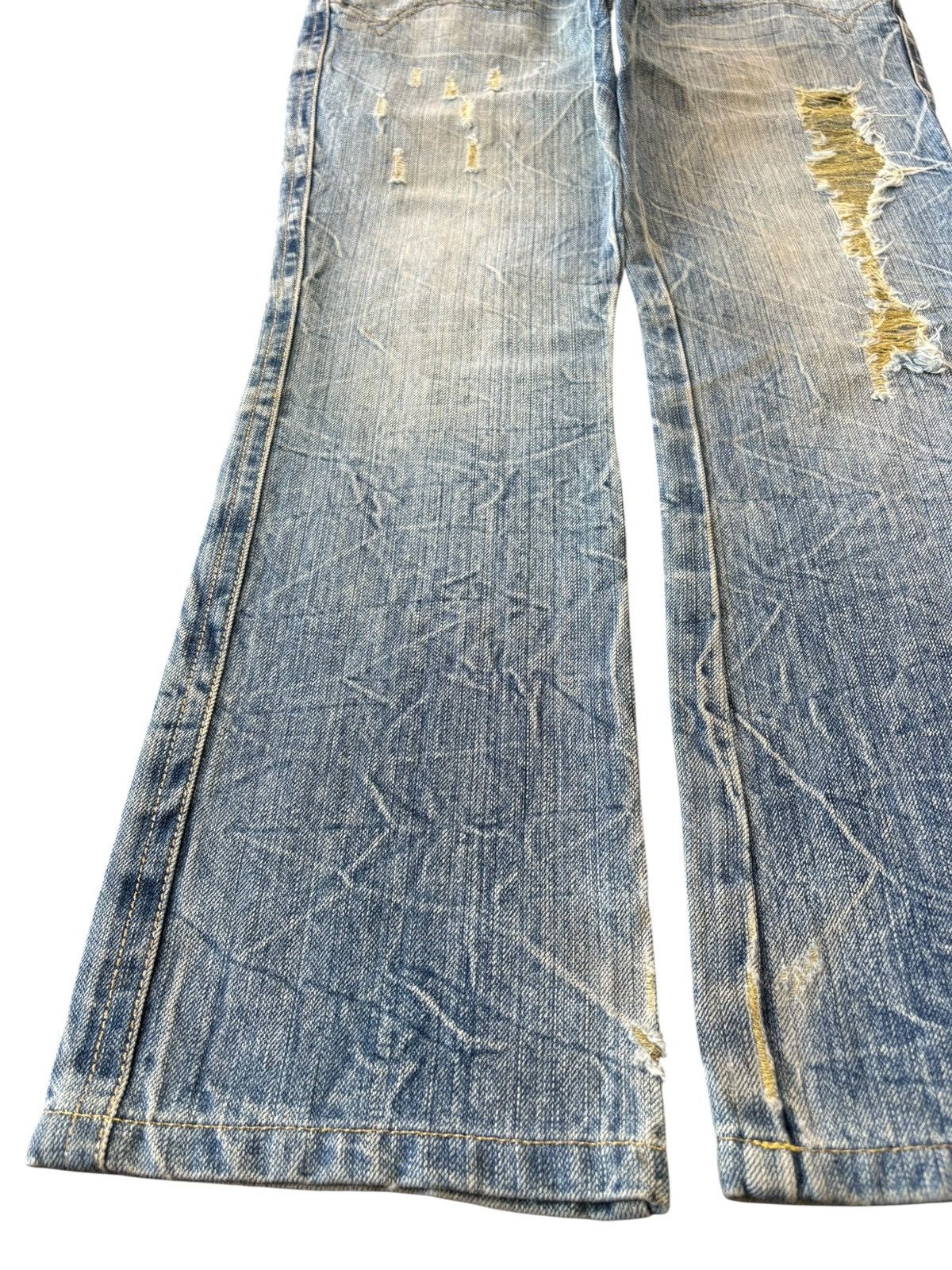 Hysteric Glamour Vintage Japanese Brand Crack Fade Distressed Bootcut Jeans Size 32" / US 10 / IT 46 - 6 Thumbnail
