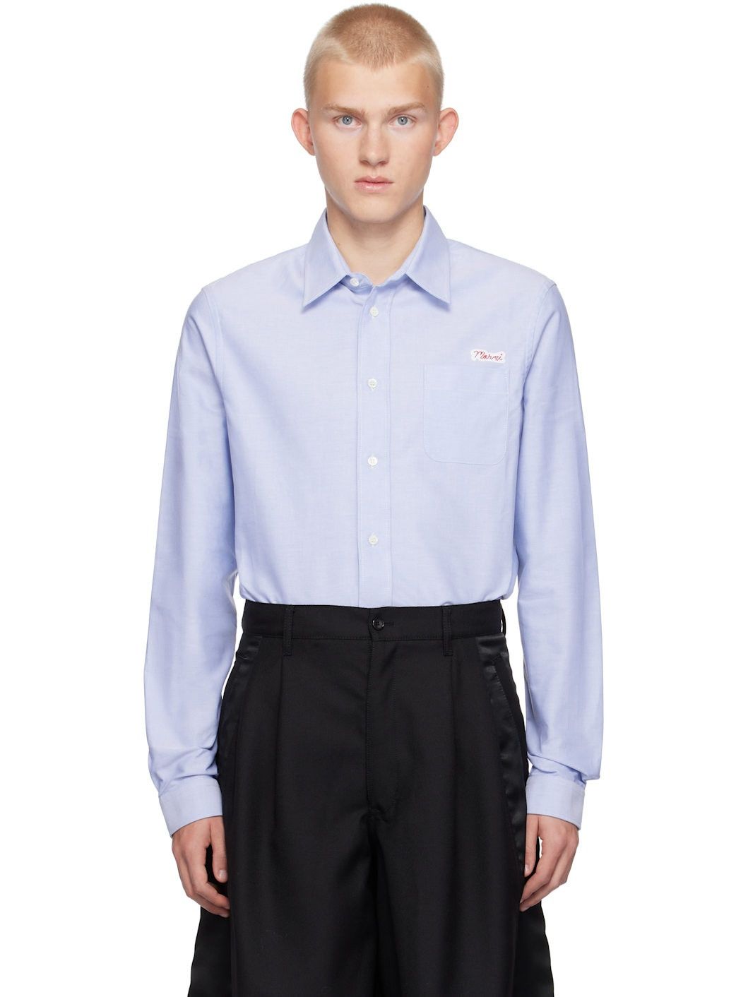 o1w1db11125 Patch Shirt in Blue